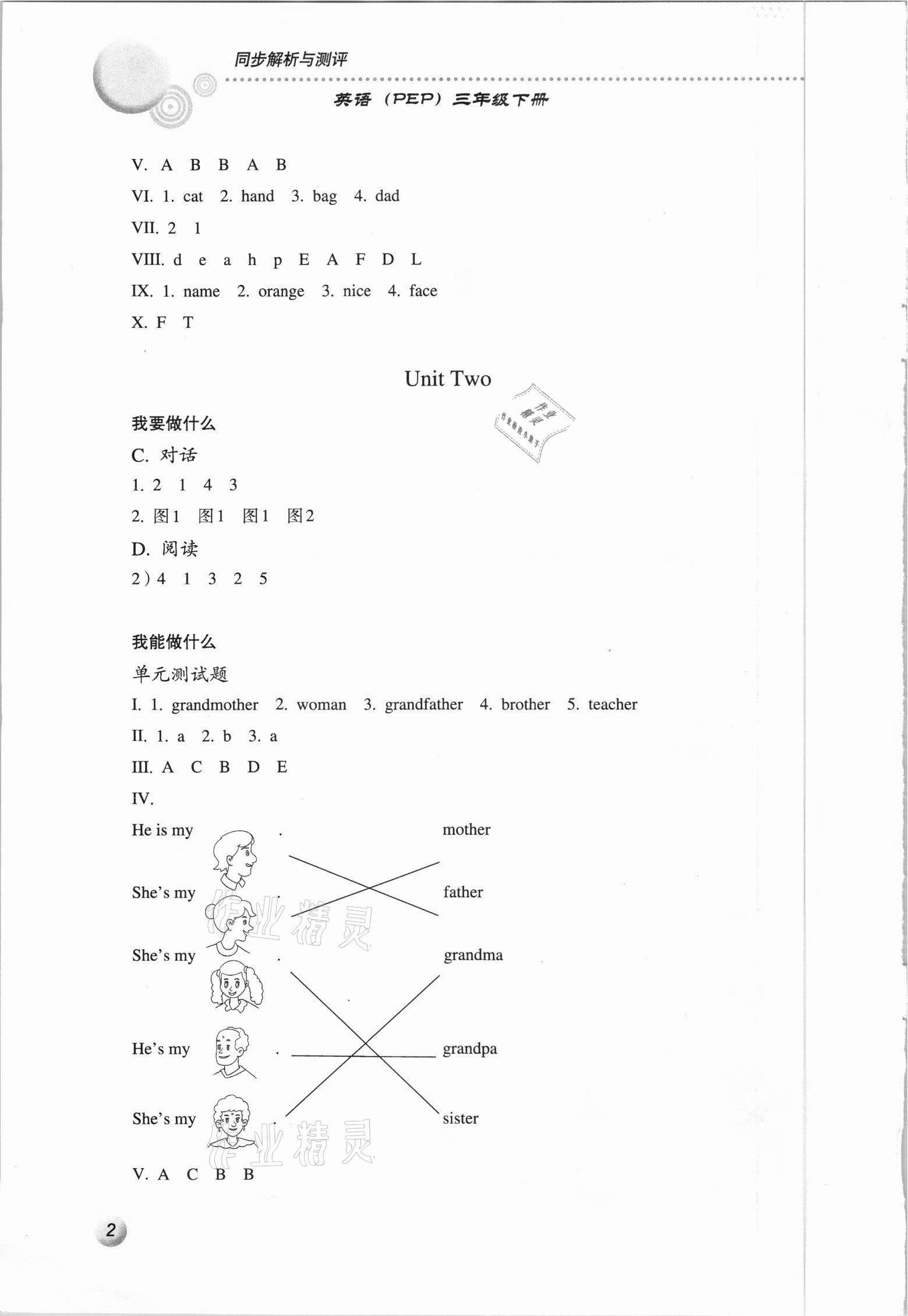 2021年人教金學(xué)典同步解析與測(cè)評(píng)三年級(jí)英語(yǔ)下冊(cè)人教PEP版三起 第2頁(yè)