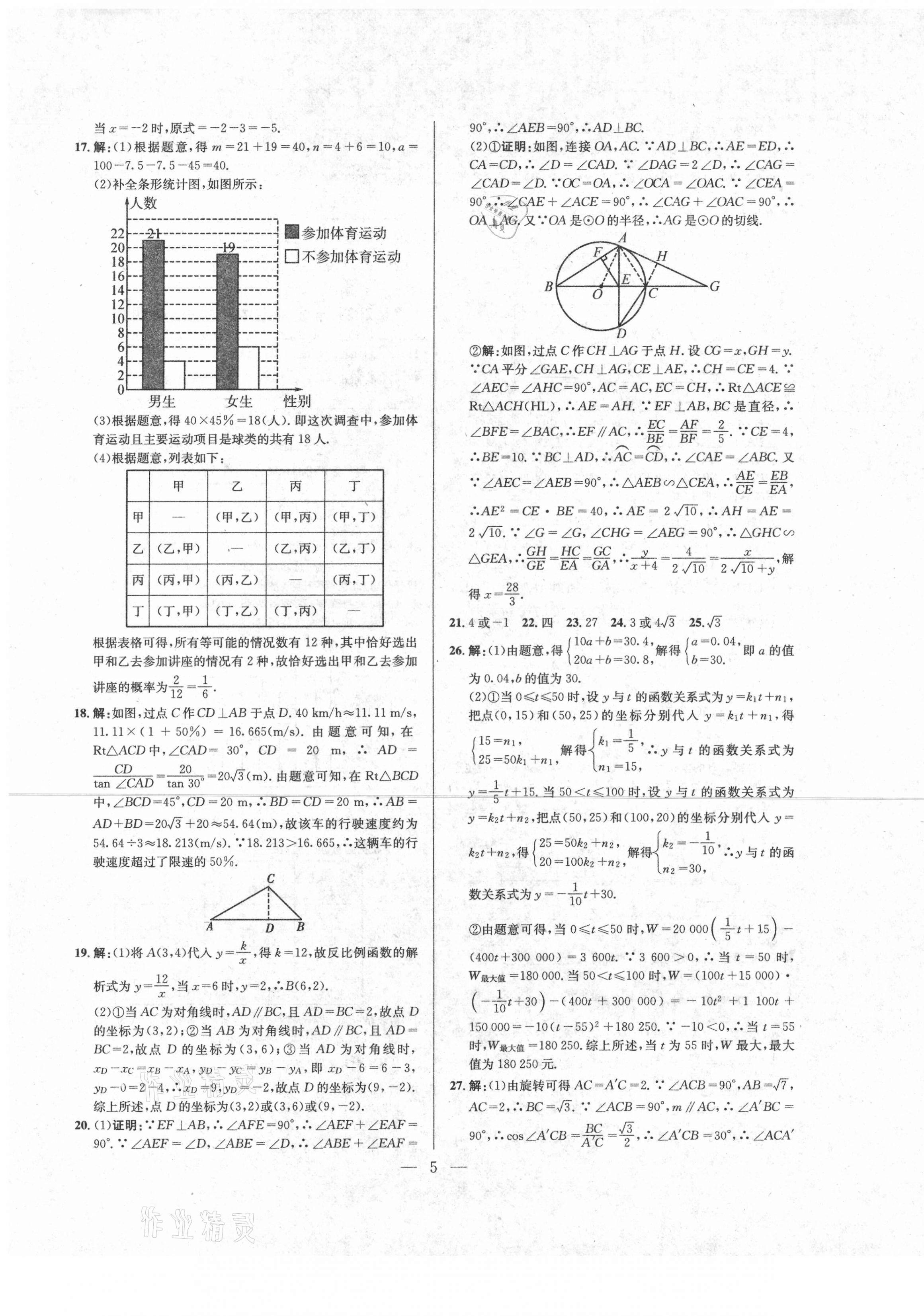 2021年金卷1號中考模擬押題卷數學 第5頁