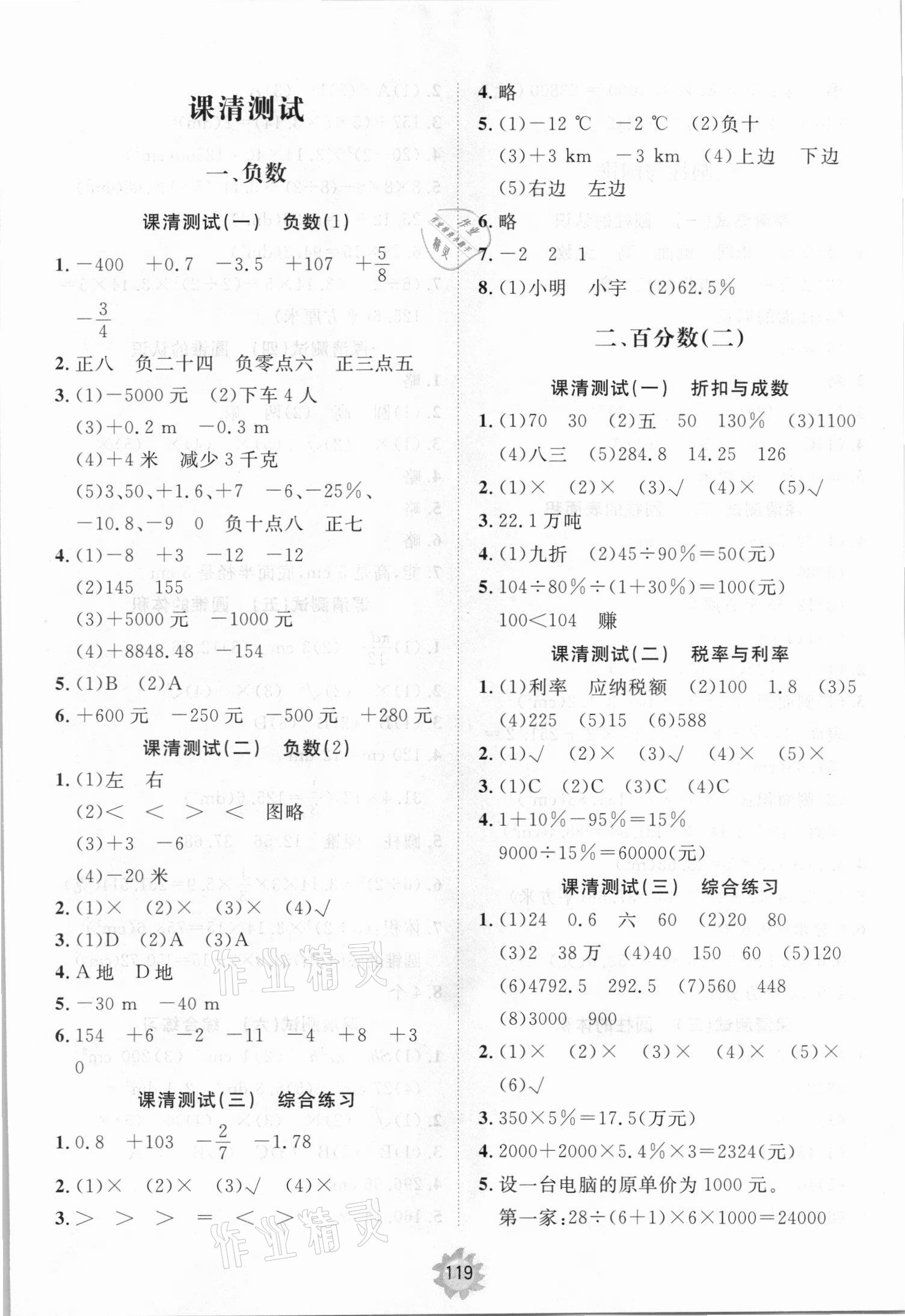 2021年伴你學(xué)小學(xué)同步練習(xí)冊(cè)提優(yōu)測(cè)試卷六年級(jí)數(shù)學(xué)下冊(cè)人教版 第1頁(yè)