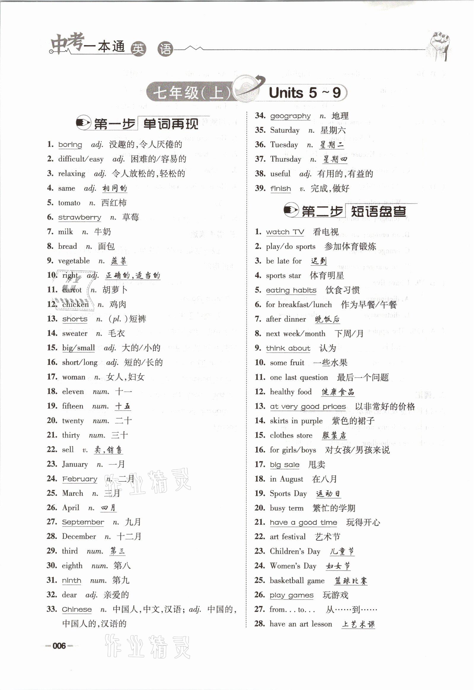 2021年走進(jìn)名校天府中考一本通英語 參考答案第6頁