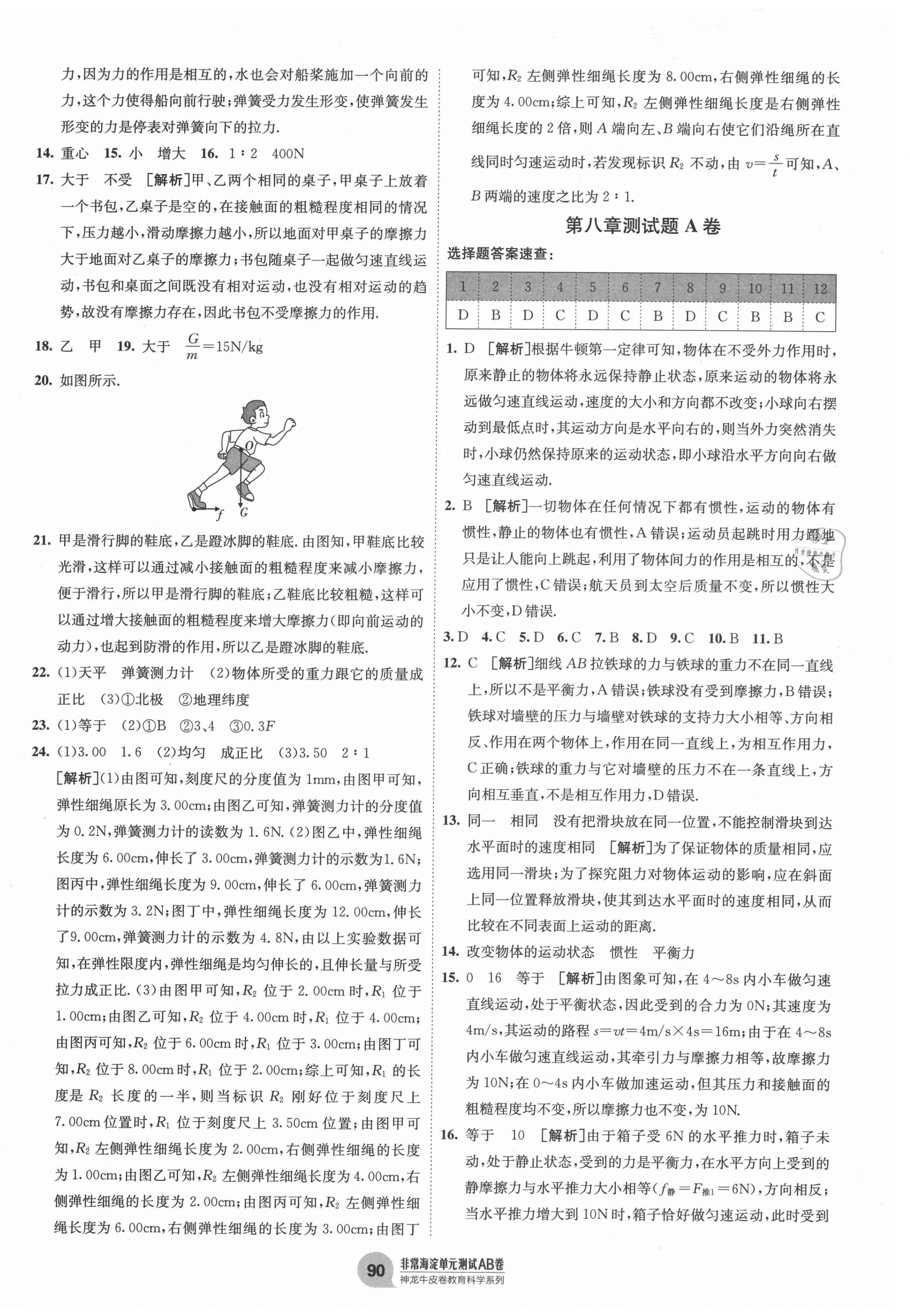 2021年海淀單元測試AB卷八年級(jí)物理下冊教科版 第2頁