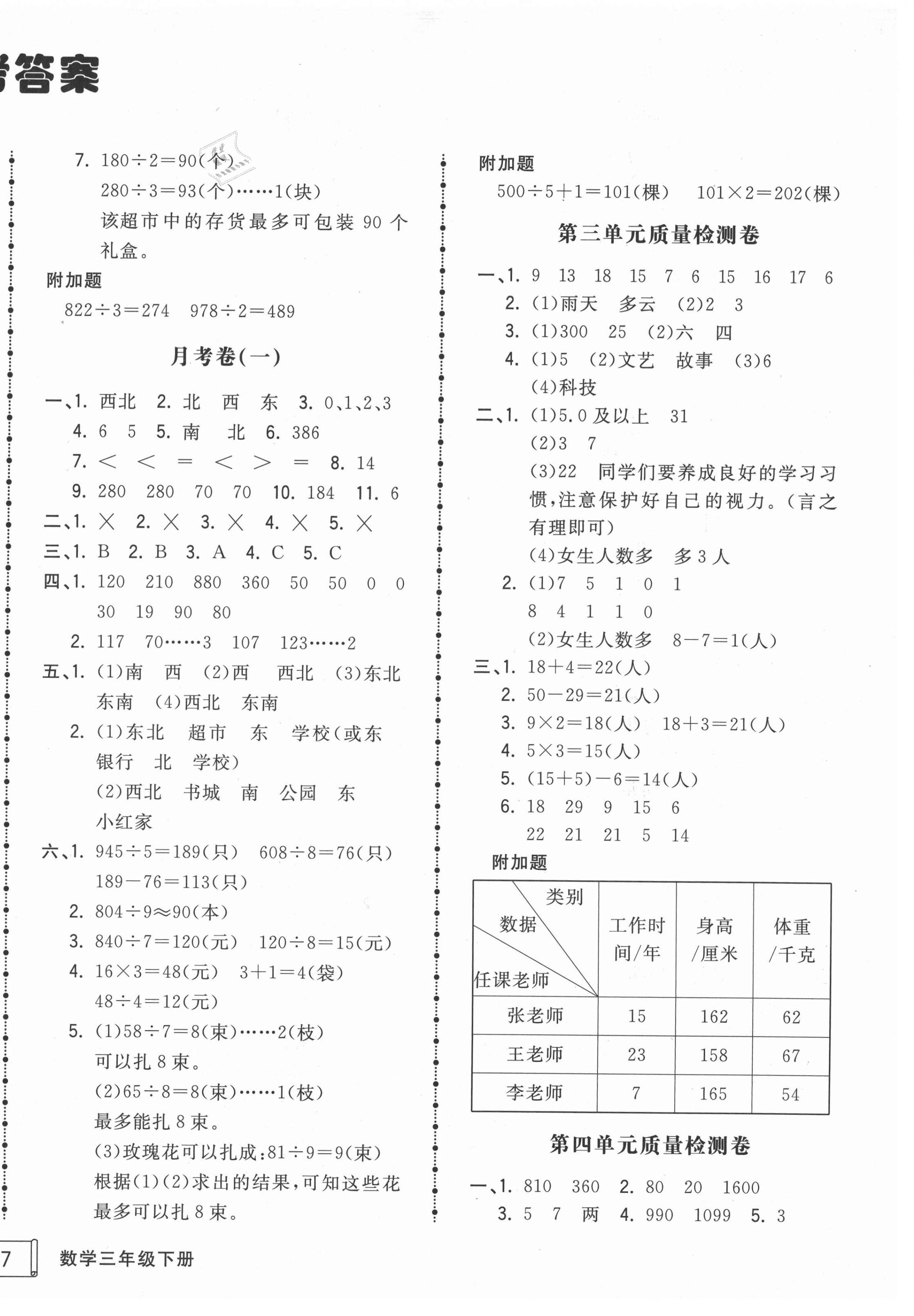 2021年智慧翔奪冠金卷三年級(jí)數(shù)學(xué)下冊(cè)人教版 第2頁(yè)