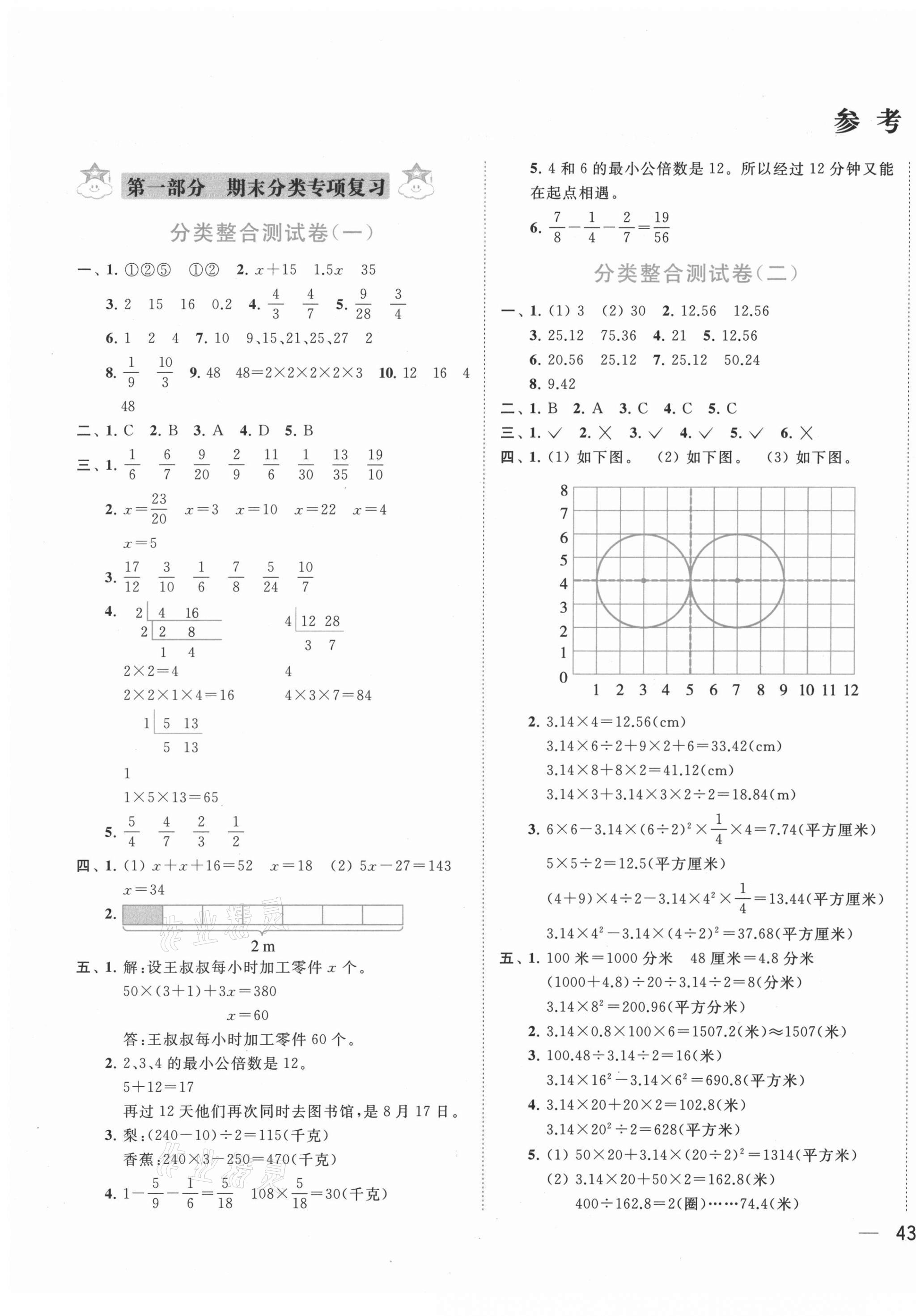 2021年小天才期末復(fù)習(xí)與13市試卷優(yōu)選五年級數(shù)學(xué)下冊江蘇版 第1頁