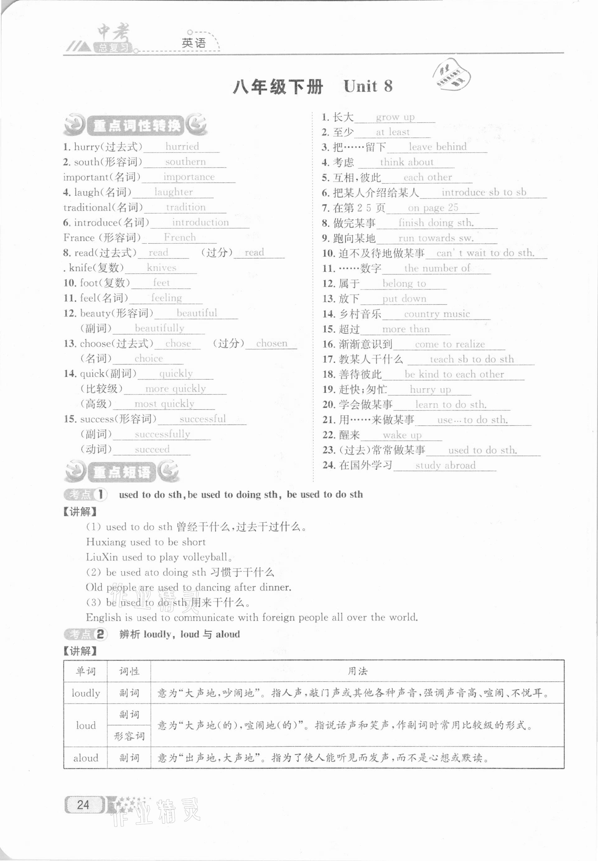 2021年中考命題調(diào)研英語 參考答案第24頁