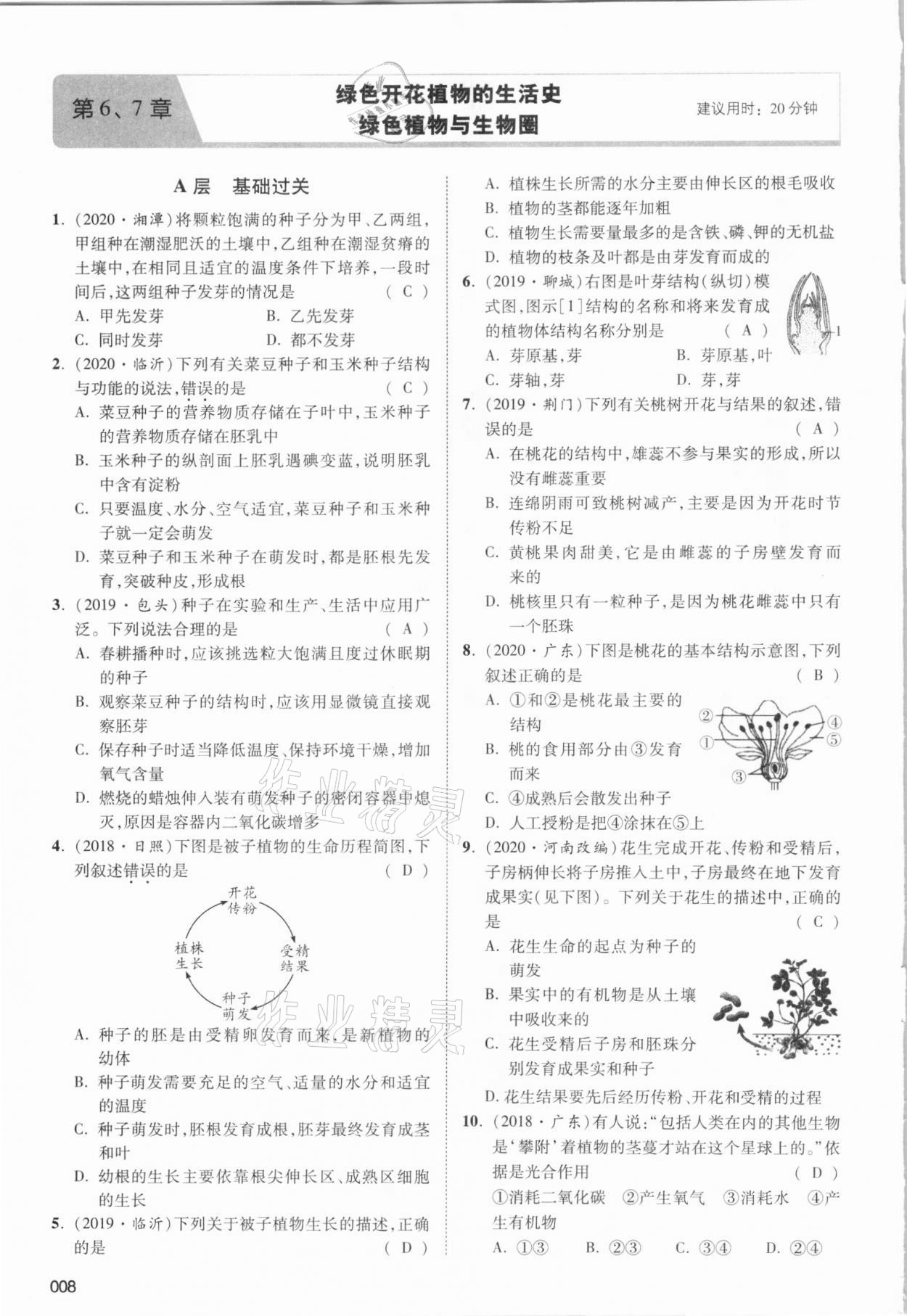 2021年中考狀元生物北師大版 參考答案第13頁