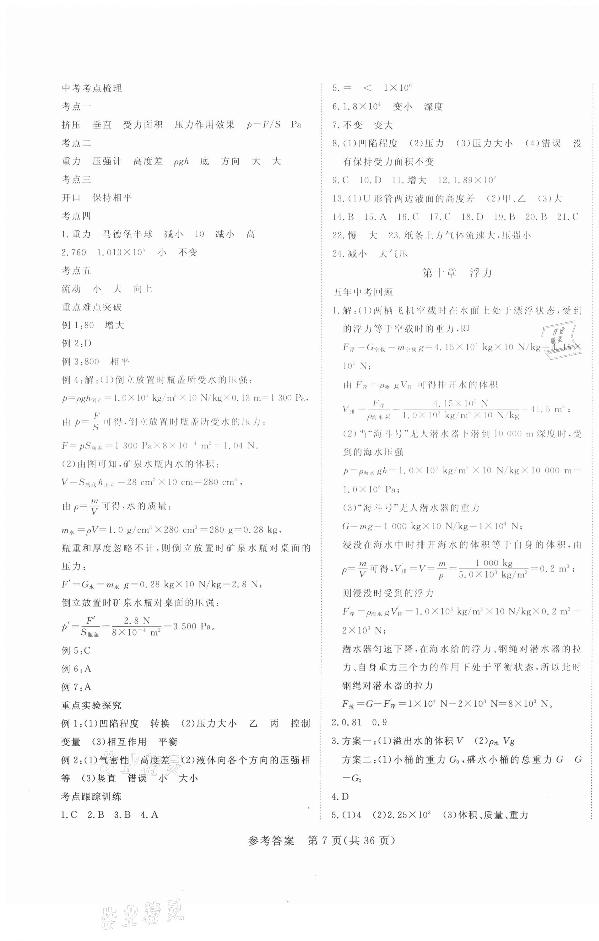 2021年中考新航標(biāo)初中學(xué)考復(fù)習(xí)方案物理 第7頁