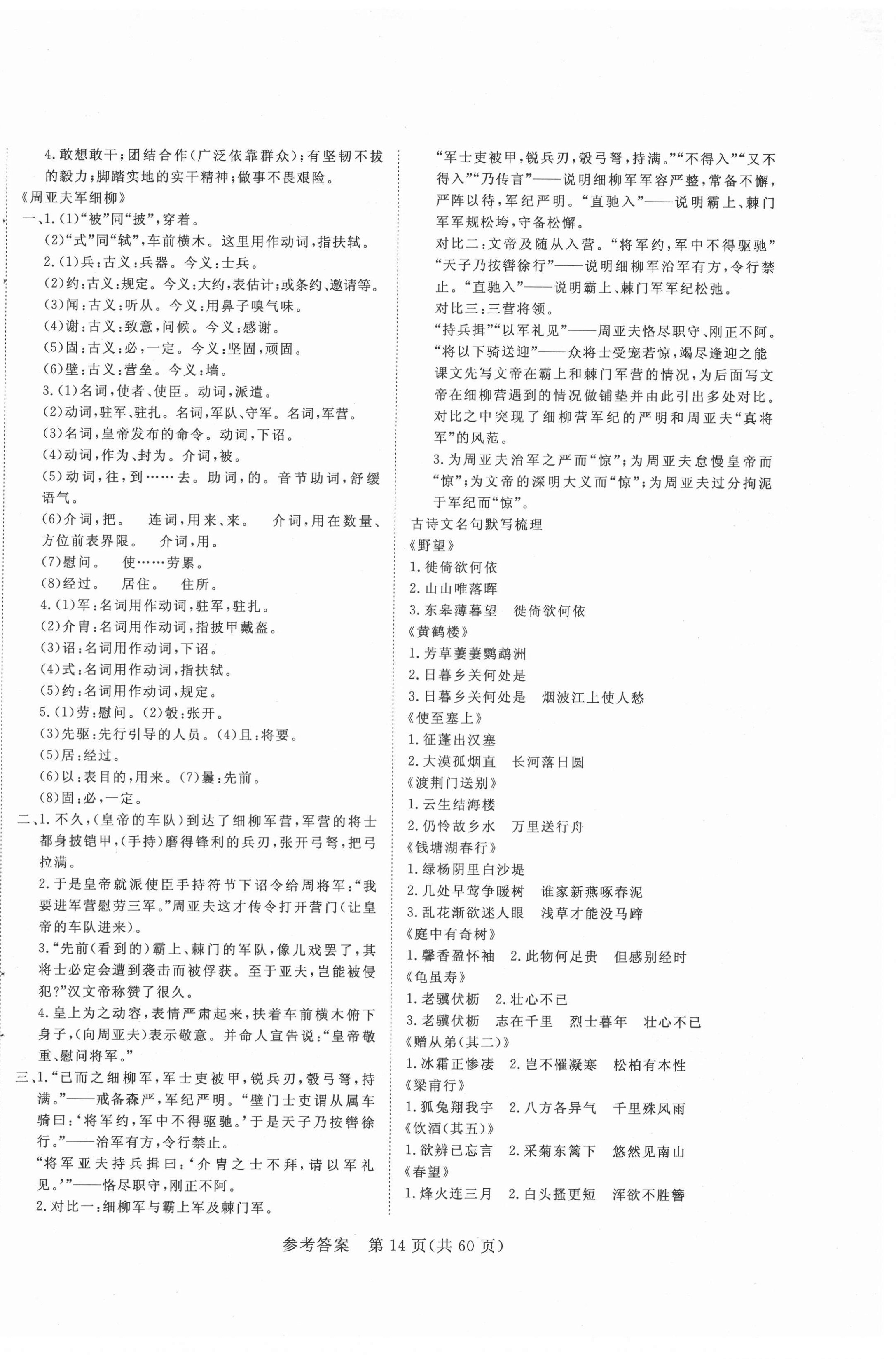 2021年中考新航標(biāo)初中學(xué)考復(fù)習(xí)方案語(yǔ)文 第14頁(yè)