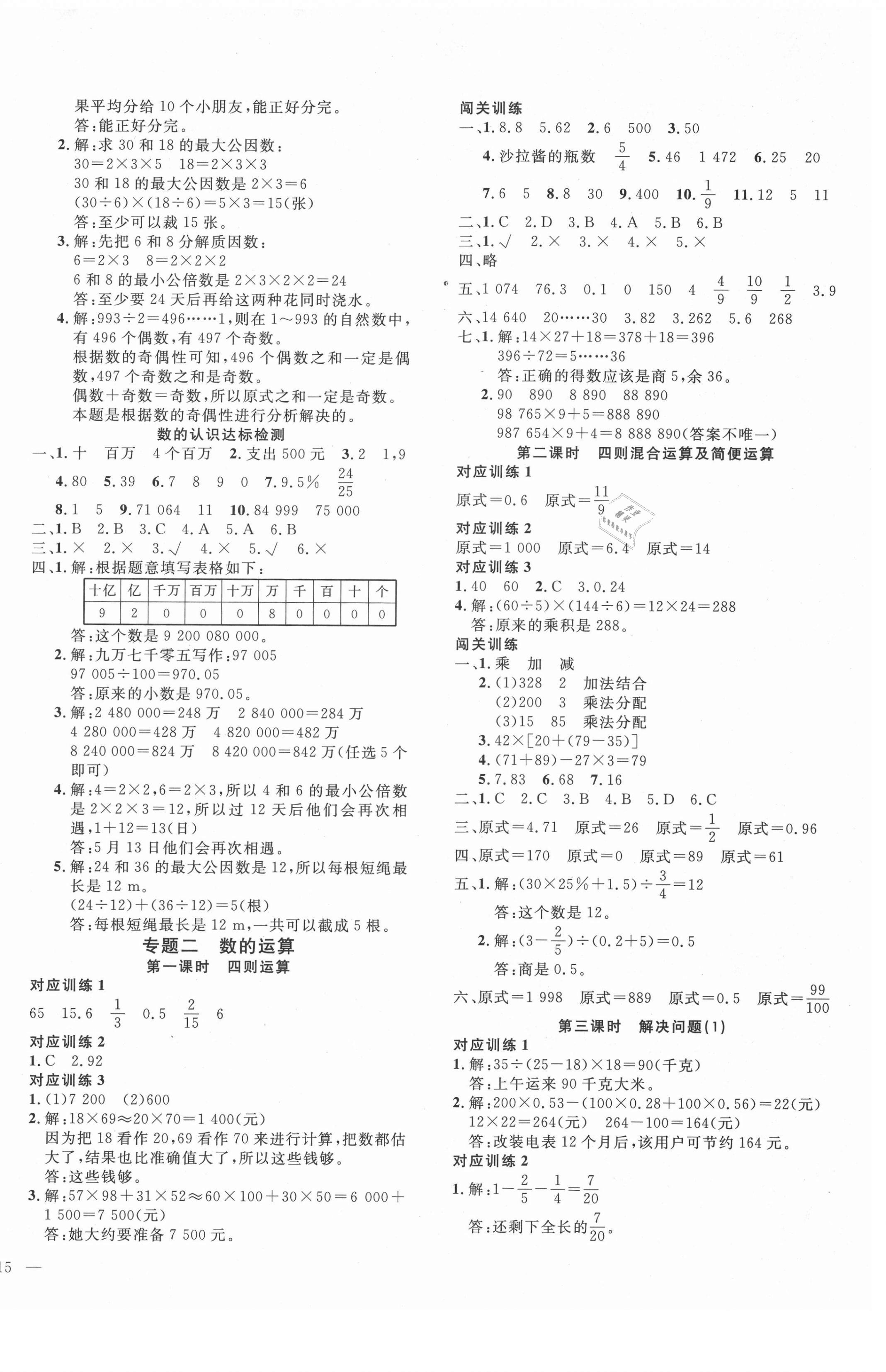2021年小學(xué)畢業(yè)升學(xué)考前沖刺方案數(shù)學(xué) 第2頁(yè)