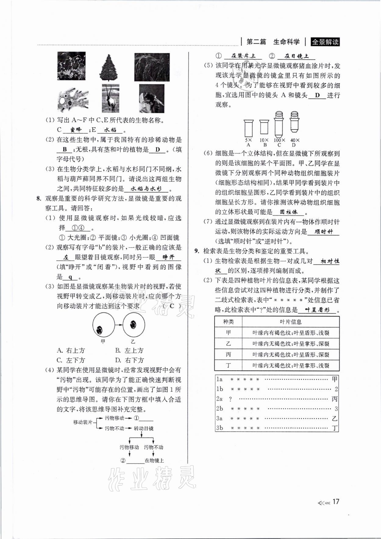 2021年中考復(fù)習(xí)全景解讀科學(xué)浙教版 參考答案第16頁