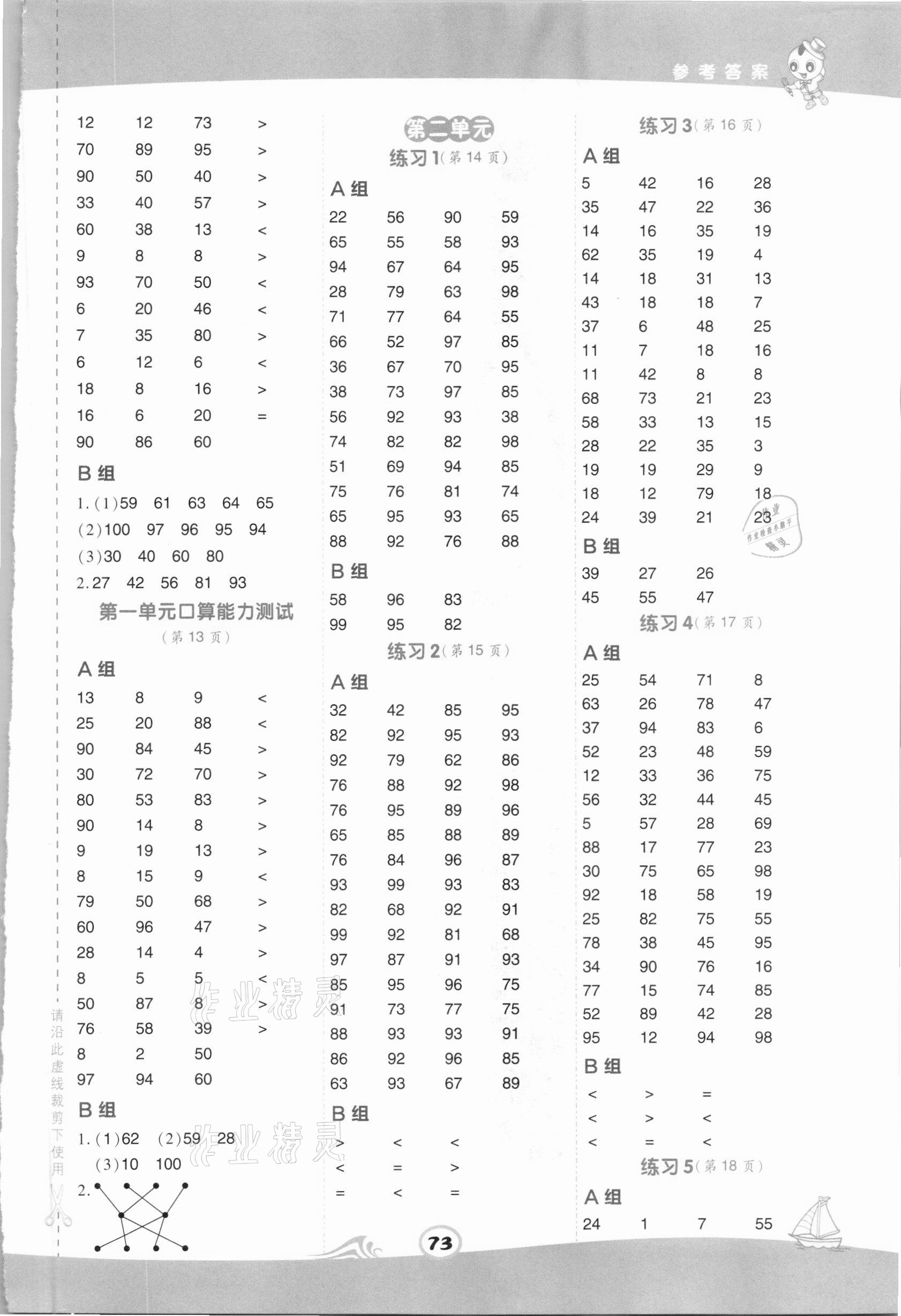 2021年星級口算天天練一年級數(shù)學下冊北京課改版 第3頁