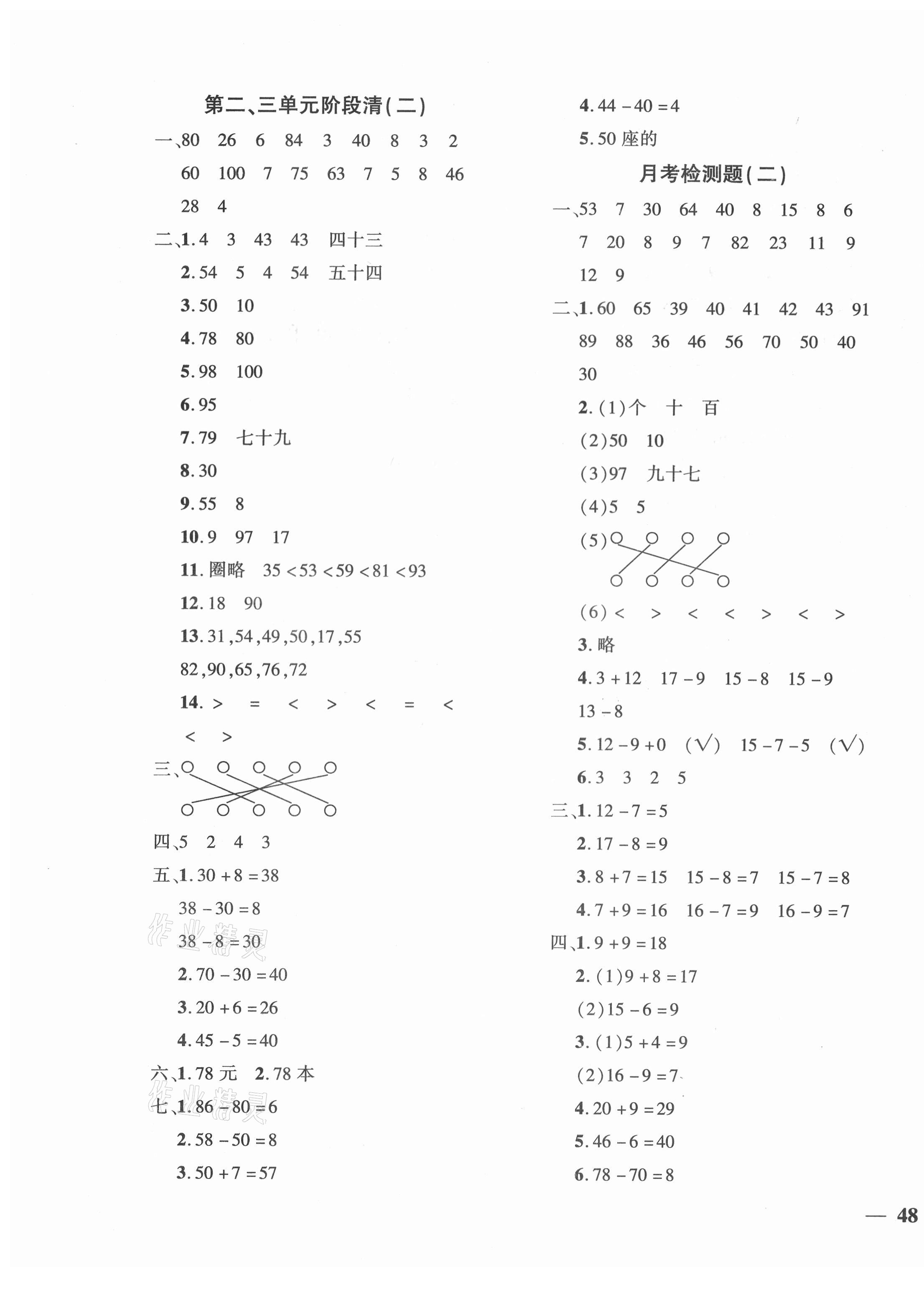 2021年教育世家狀元卷一年級(jí)數(shù)學(xué)下冊(cè)蘇教版 第3頁(yè)