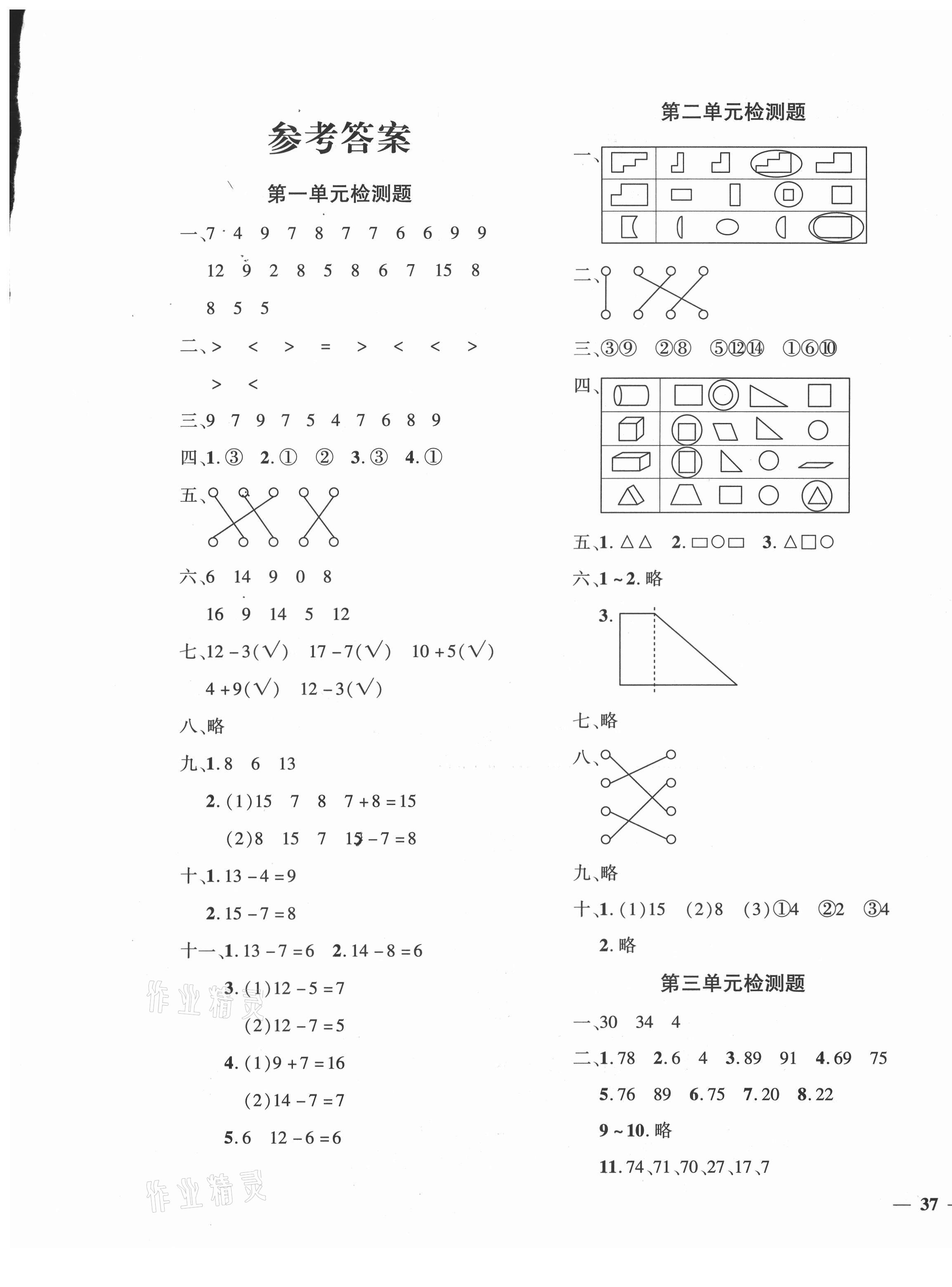 2021年黃岡360度定制密卷一年級數(shù)學(xué)下冊蘇教版 第1頁