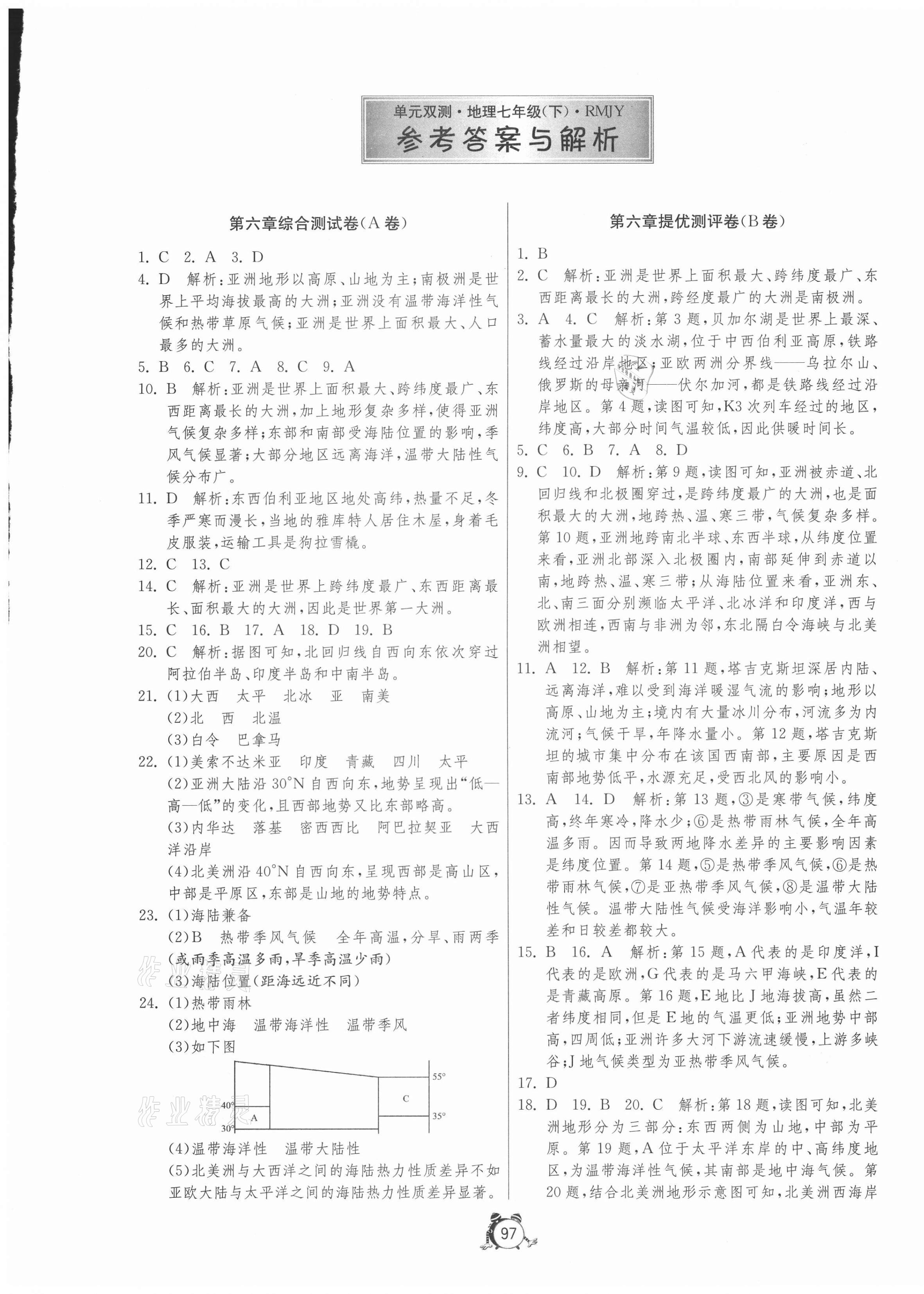 2021年單元雙測(cè)全程提優(yōu)測(cè)評(píng)卷七年級(jí)地理下冊(cè)人教版 第1頁