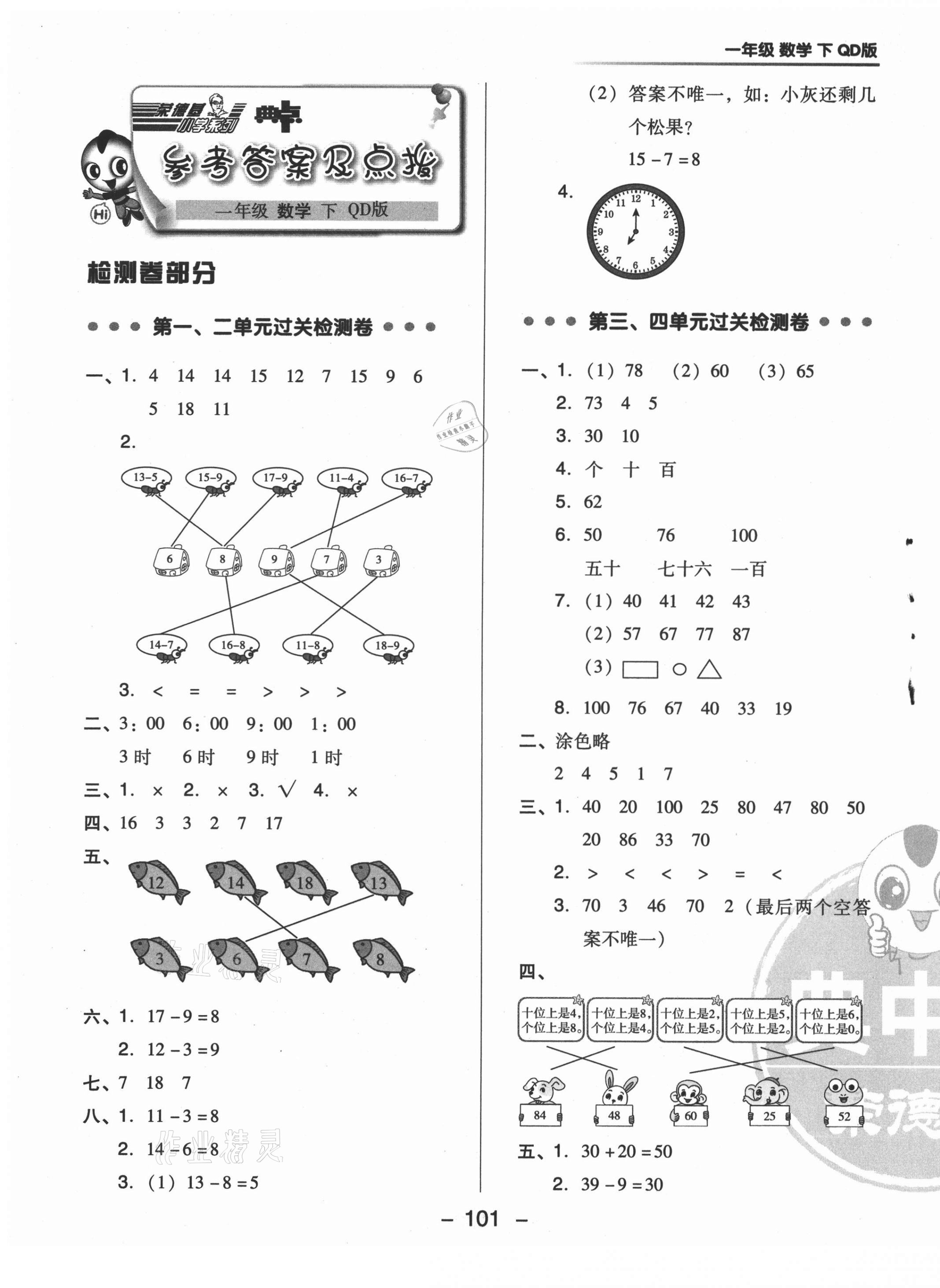 2021年綜合應(yīng)用創(chuàng)新題典中點一年級數(shù)學下冊青島版 第1頁