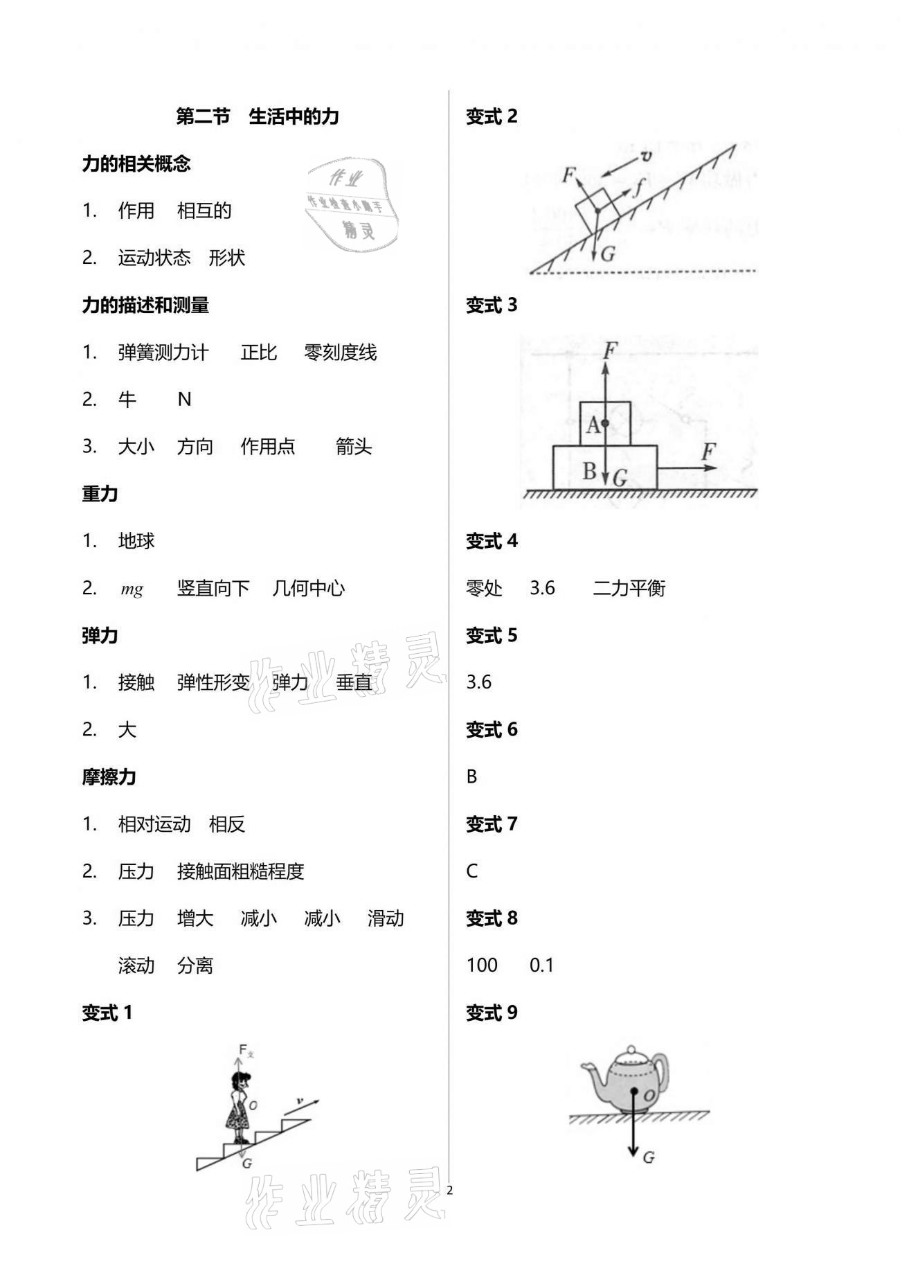 2021年重慶市中考試題分析與復(fù)習(xí)指導(dǎo)物理 參考答案第2頁