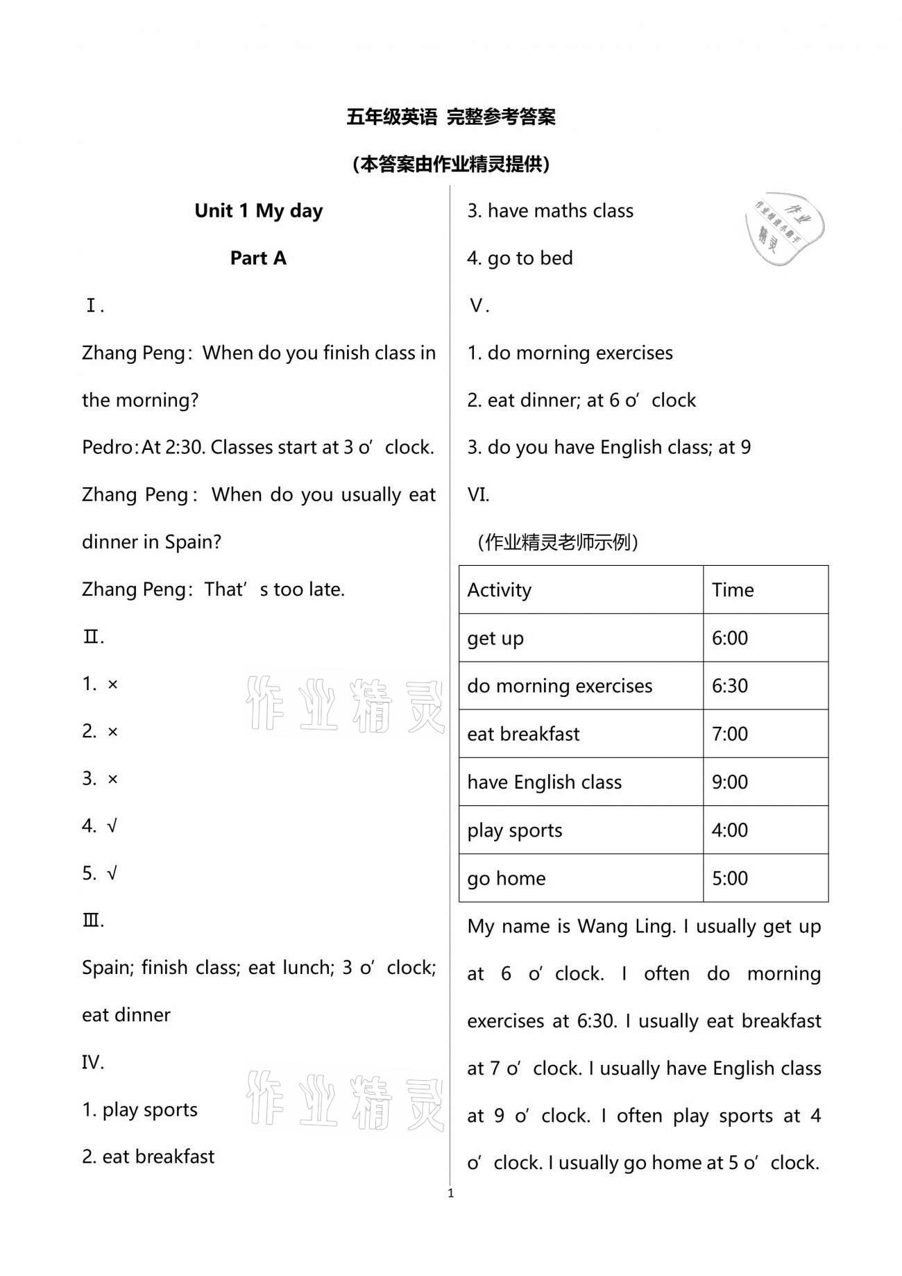 2021年自主學(xué)習(xí)指導(dǎo)課程五年級(jí)英語(yǔ)下冊(cè)人教版 第1頁(yè)