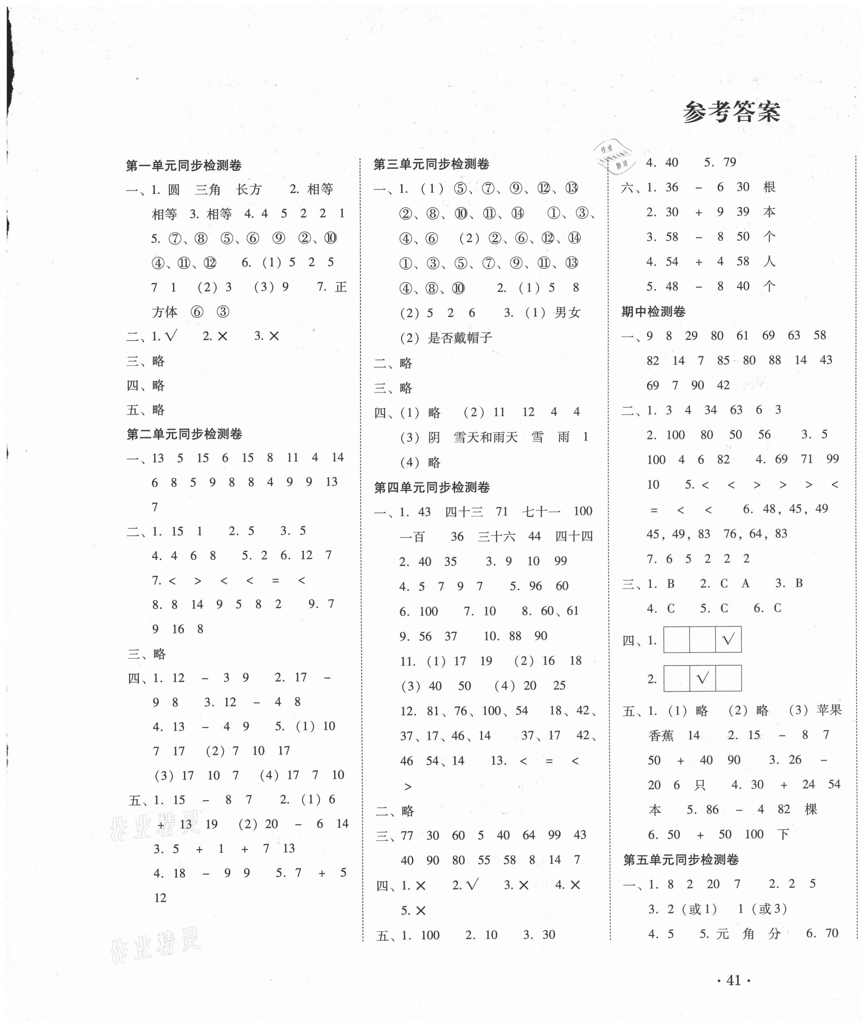 2021年單元目標檢測云南師大附小密卷一年級數(shù)學下冊人教版 第1頁