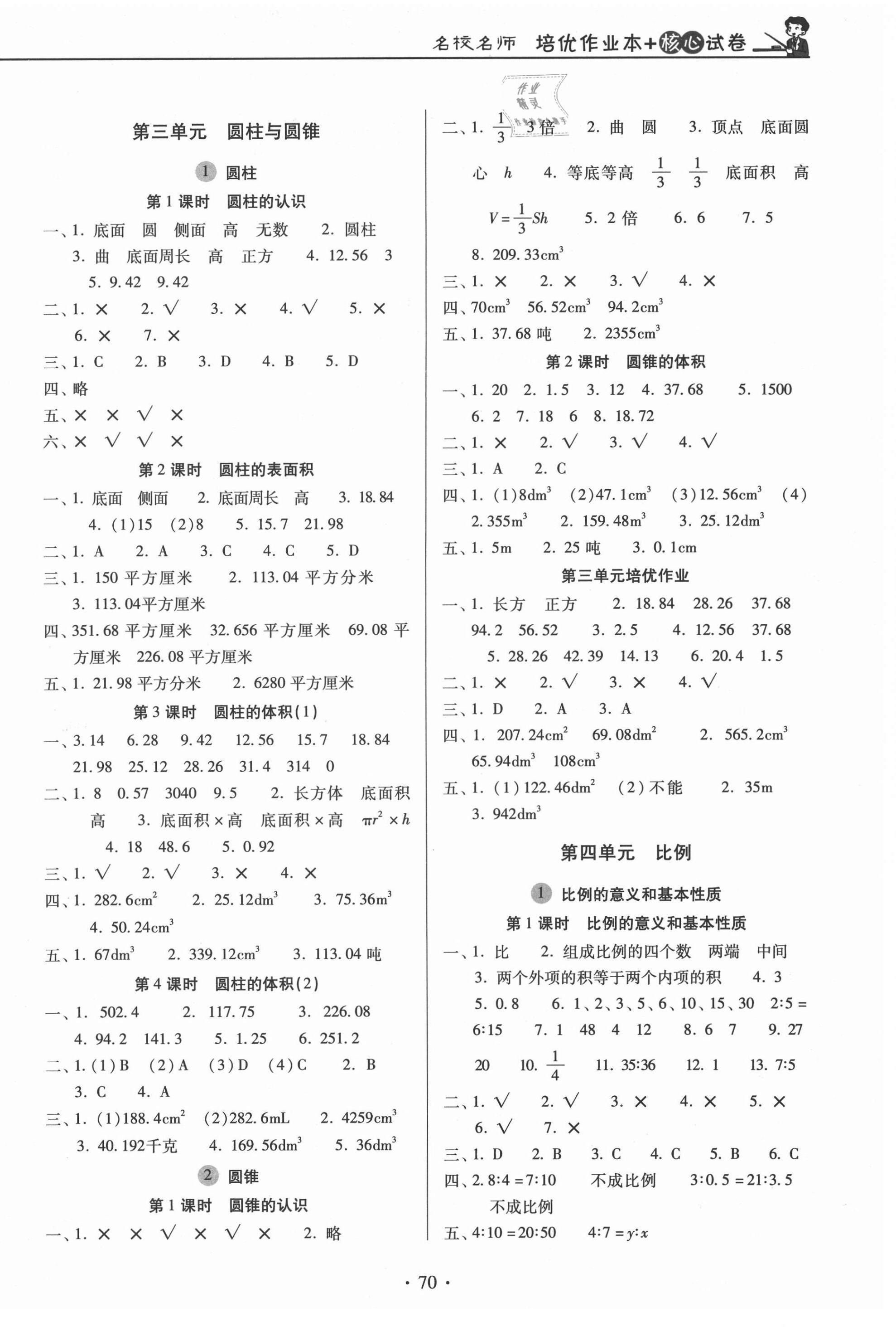 2021年名校名師培優(yōu)作業(yè)本加核心試卷六年級(jí)數(shù)學(xué)下冊人教版 第2頁