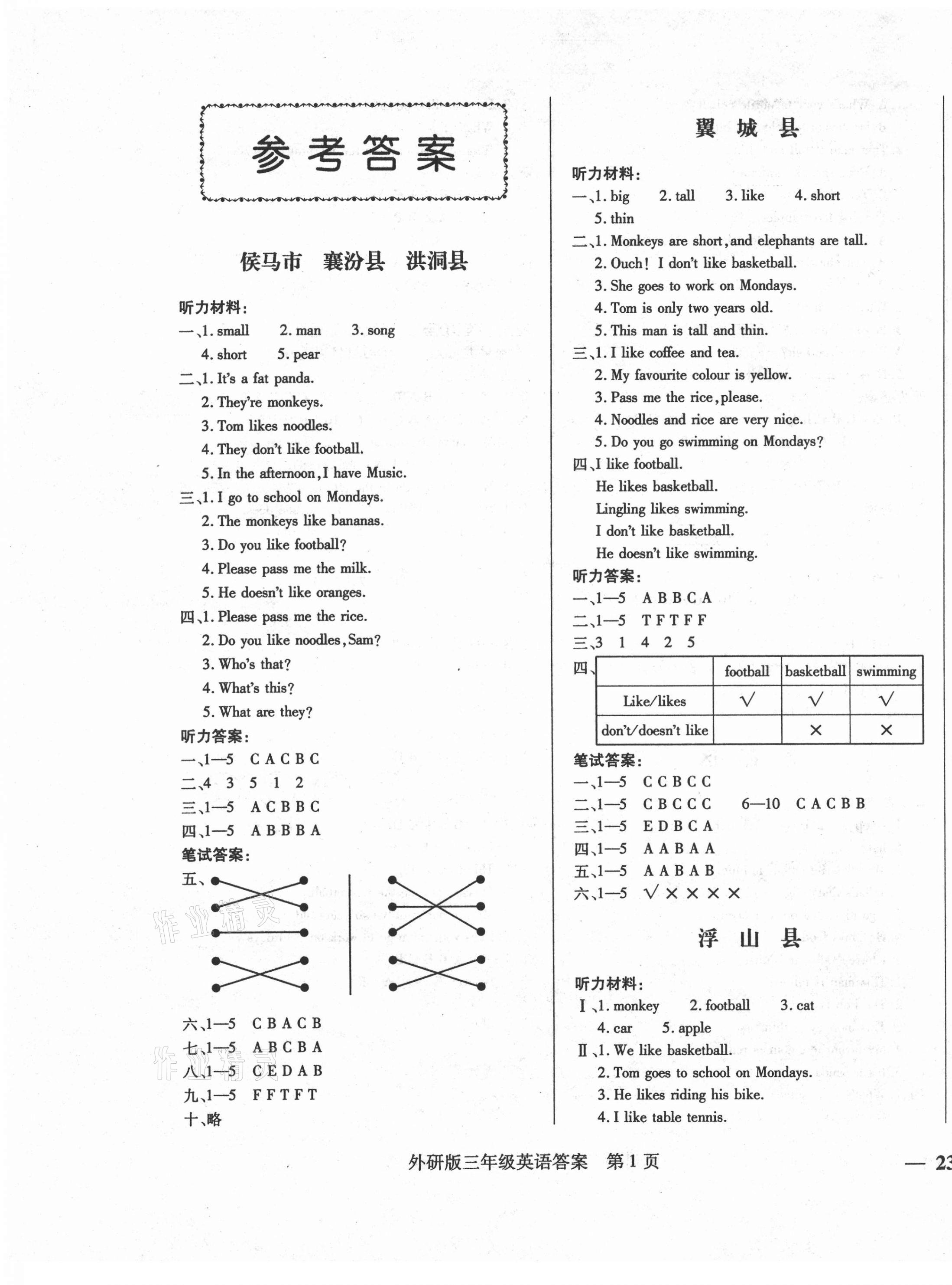 2021年正宗十三縣三年級英語下冊外研版 第1頁