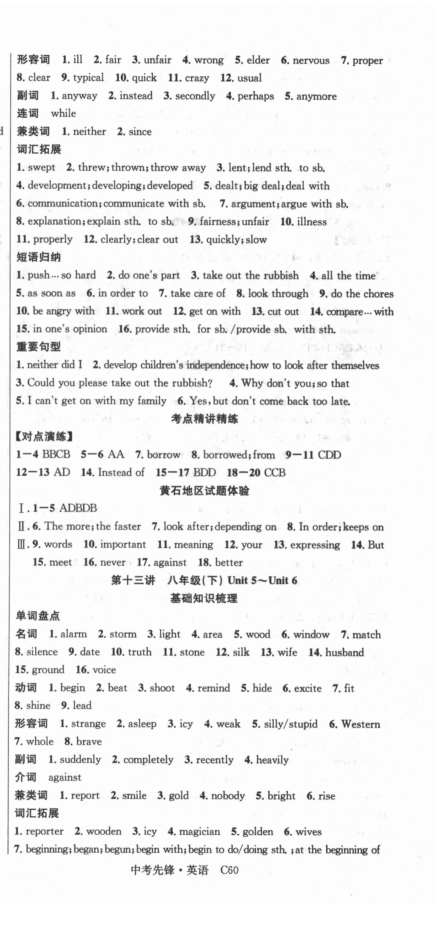 2021年中考先鋒英語黃石專版 第12頁