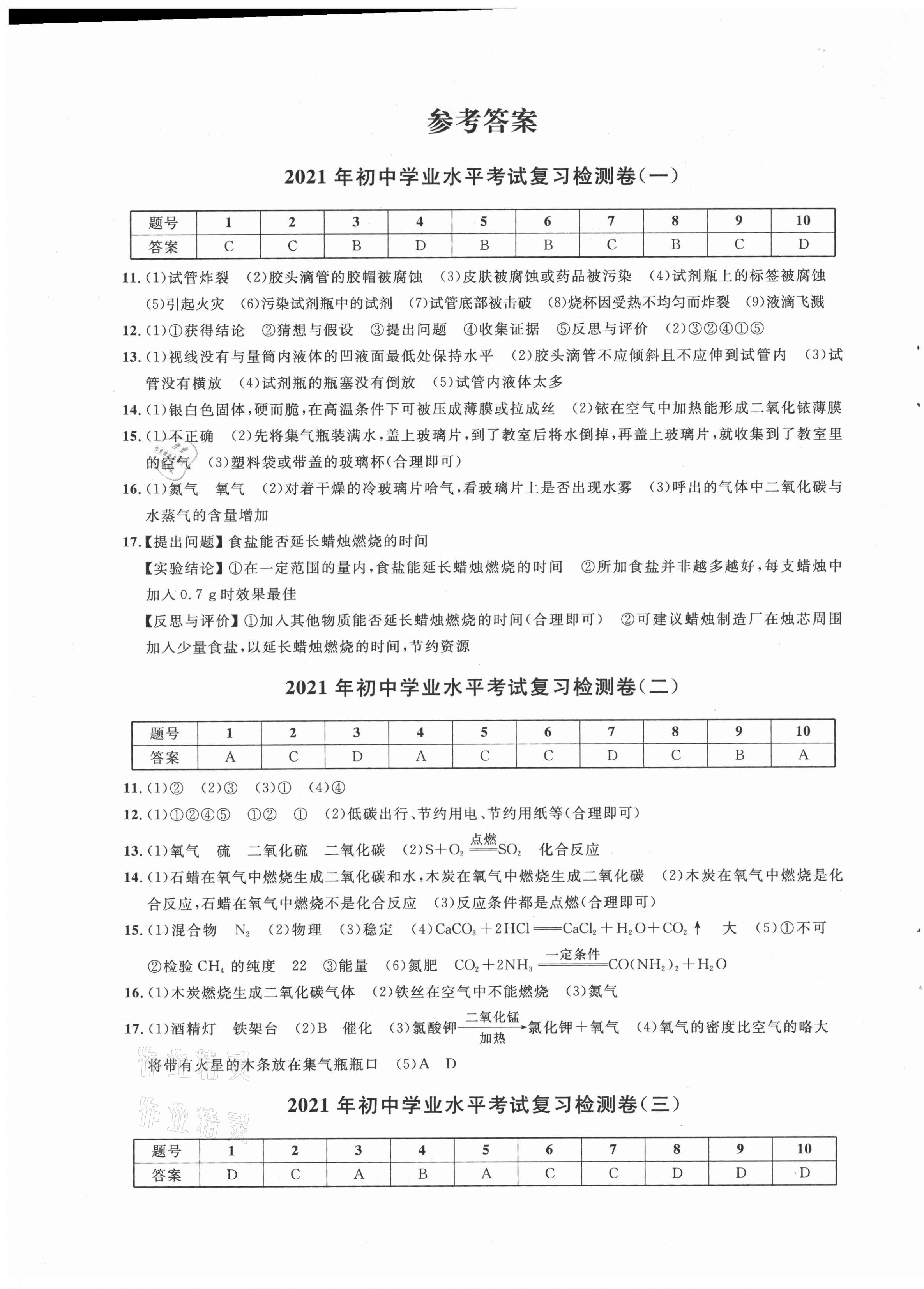 2021年劍指中考化學(xué)初中學(xué)業(yè)水平考試復(fù)習(xí)檢測(cè)卷郴州專版 第1頁(yè)