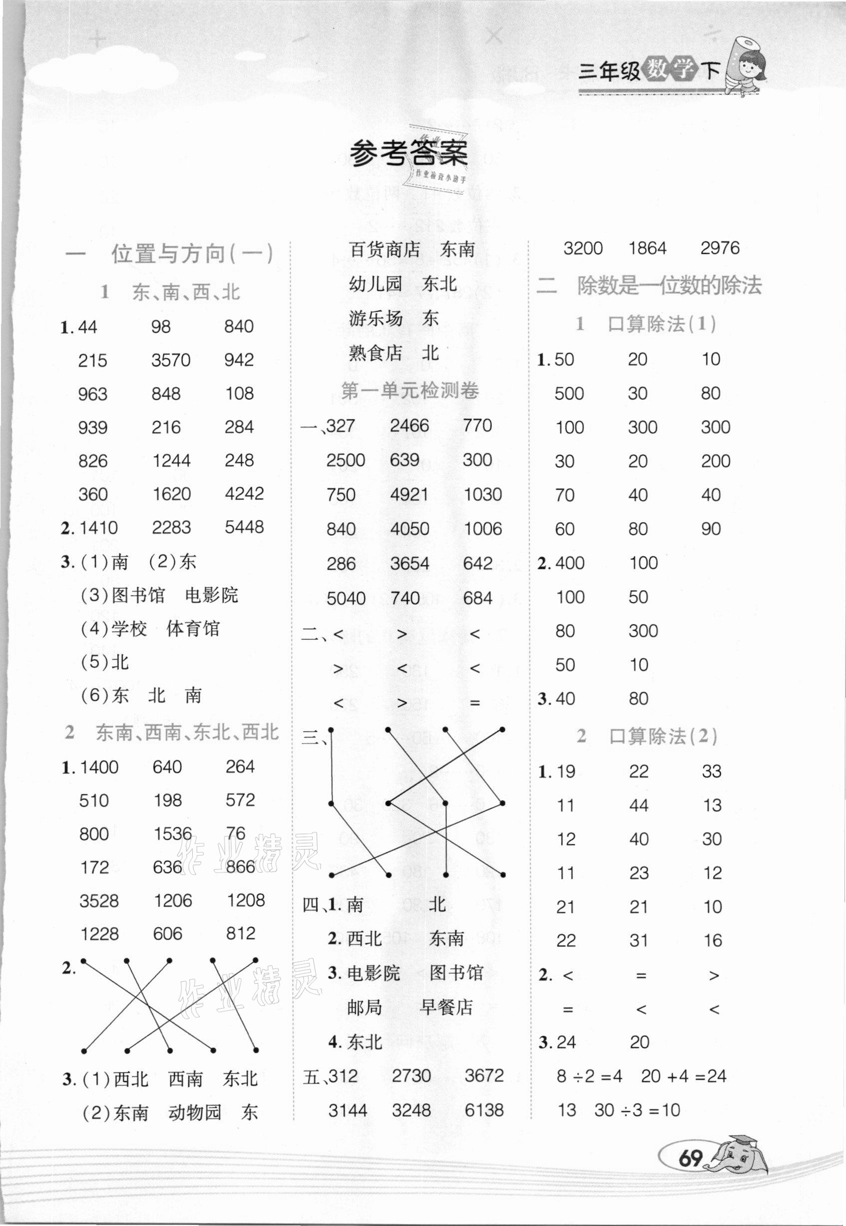 2021年幫你學口算題卡三年級數學下冊人教版 第1頁