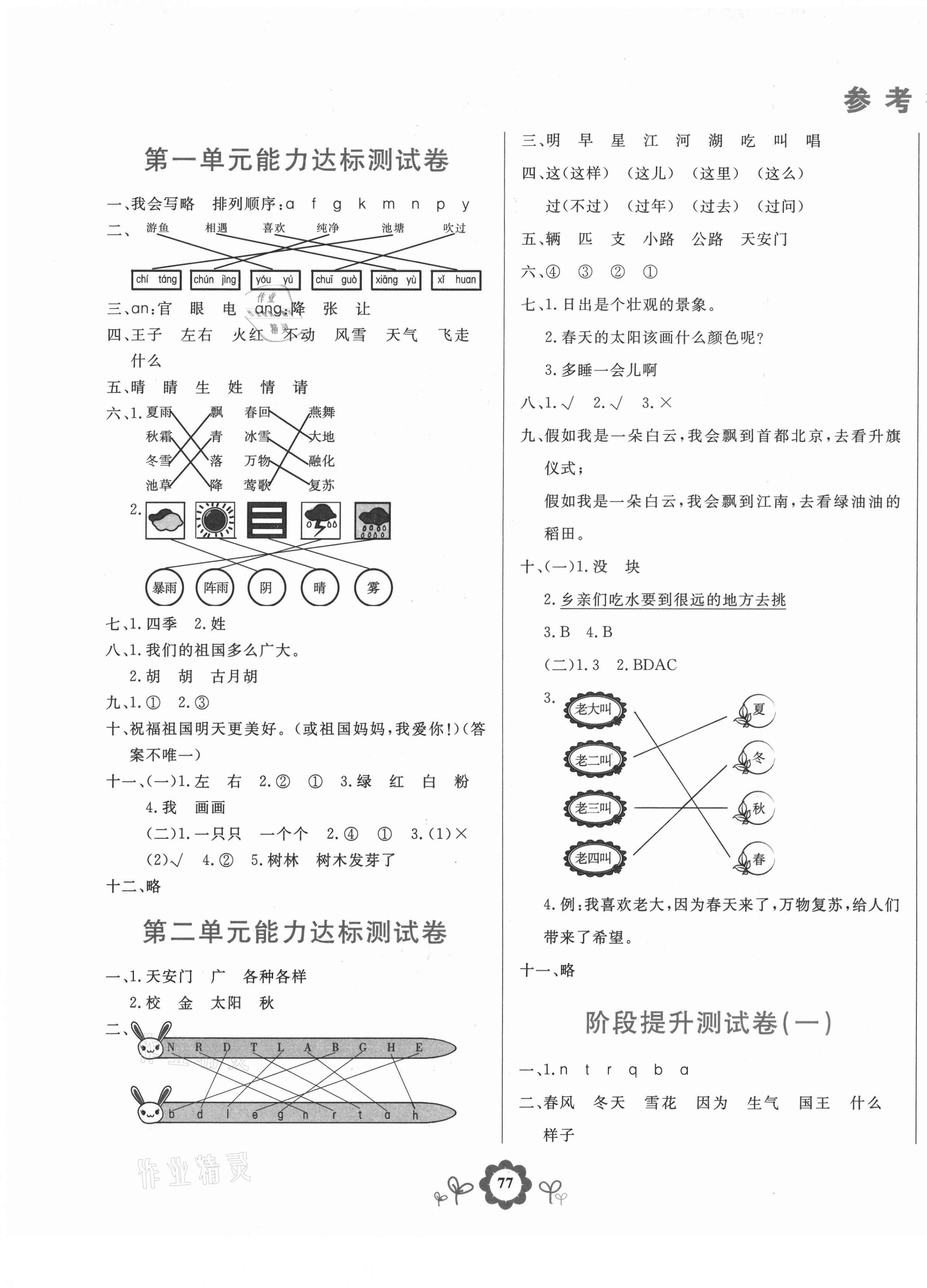 2021年8848學霸一卷通一年級語文下冊人教版 第1頁
