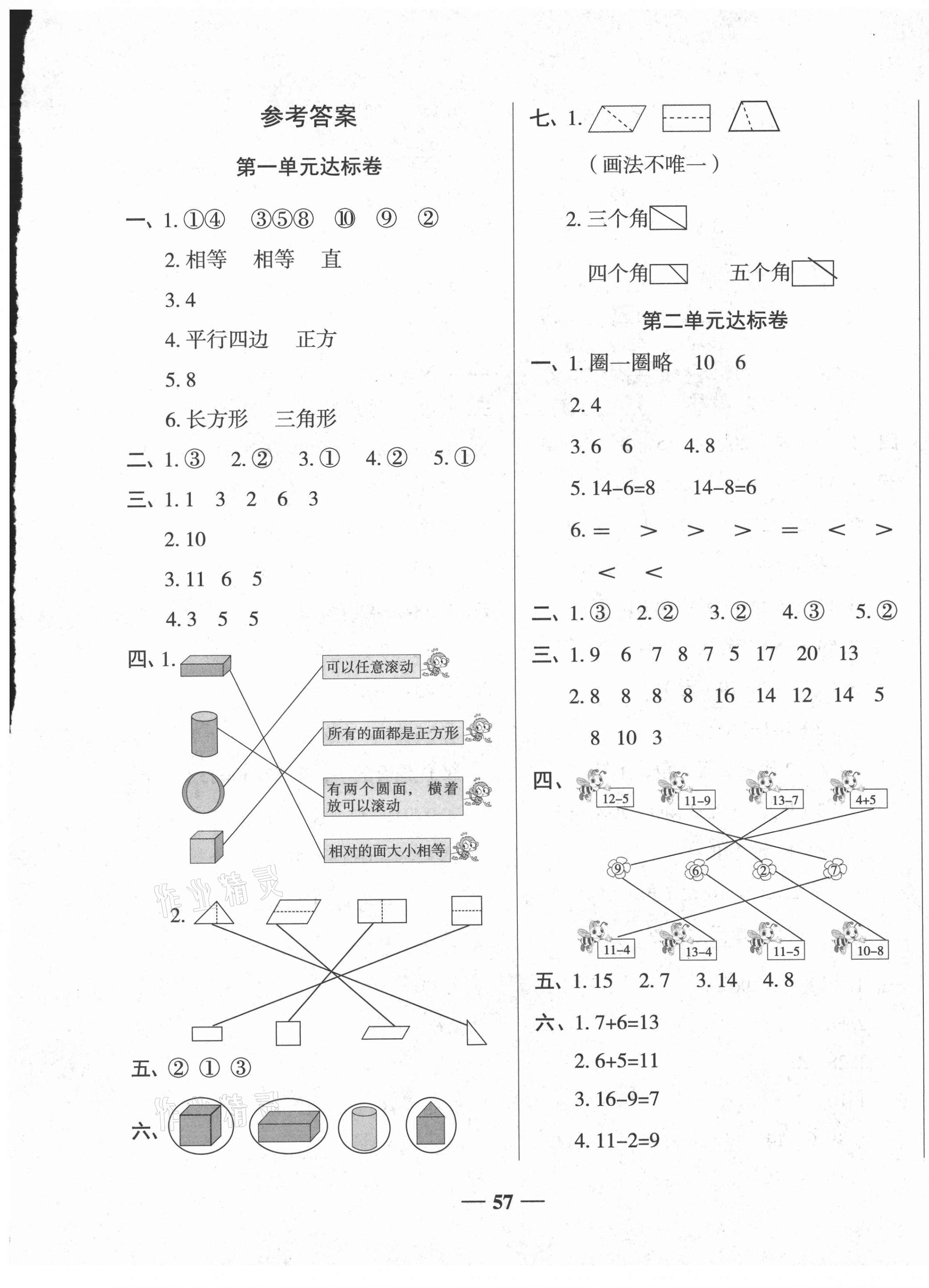 2021年黃岡全優(yōu)達(dá)標(biāo)卷一年級(jí)數(shù)學(xué)下冊(cè)人教版 第1頁(yè)