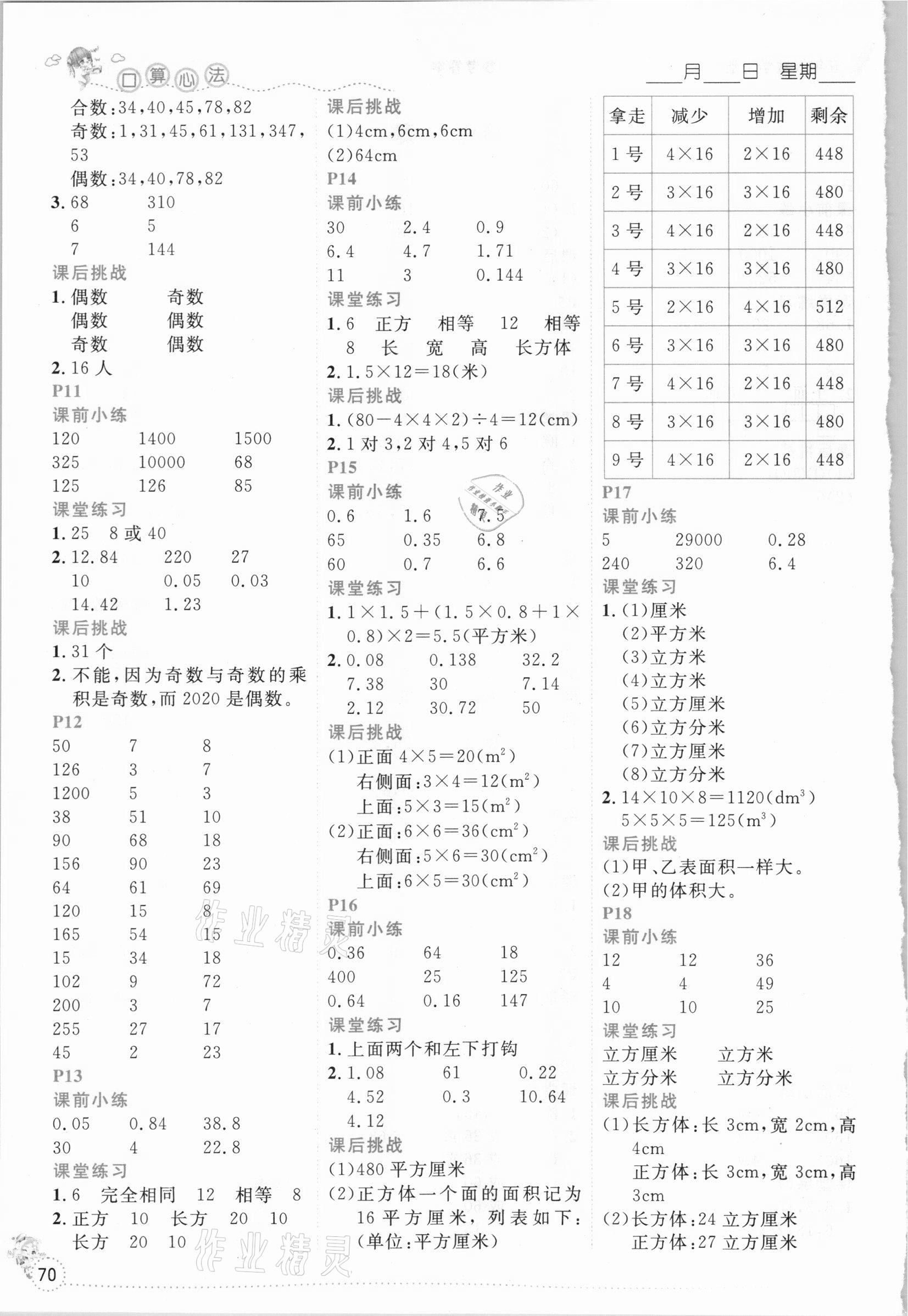 2021年优秀生口算心法五年级下册人教版 第2页