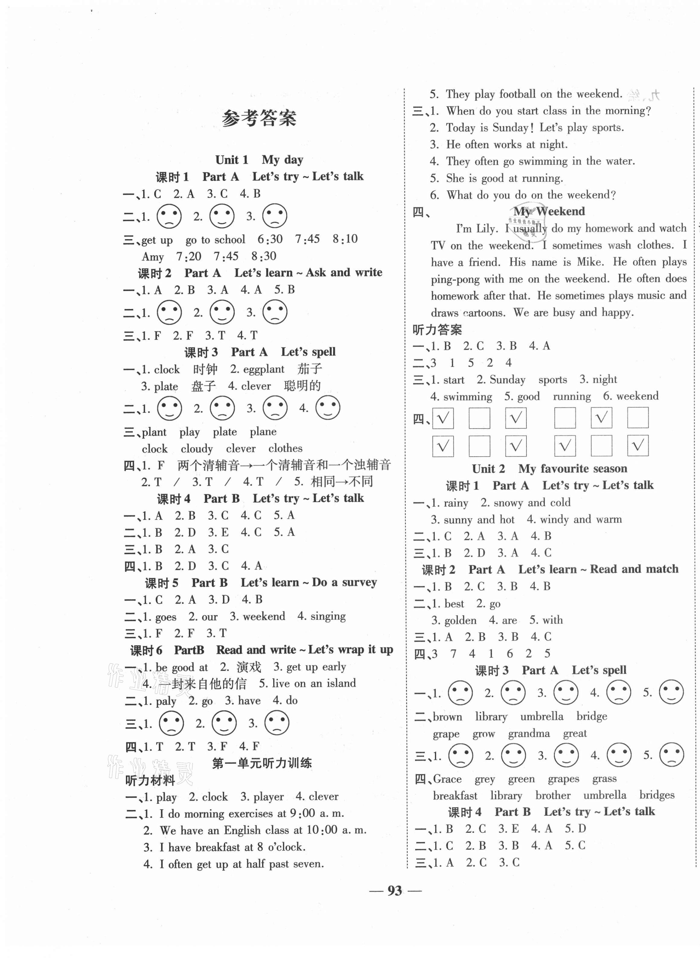 2021年核心素養(yǎng)贏在課堂五年級(jí)英語下冊人教版 第1頁