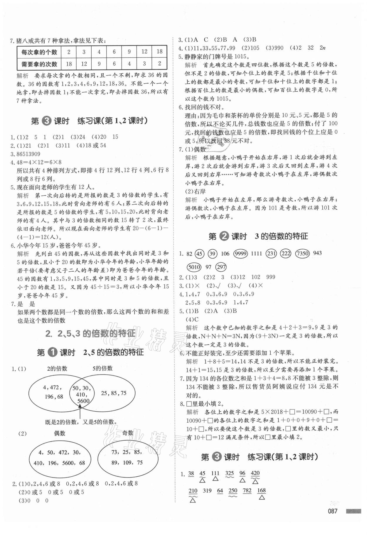 2021年我爱写作业五年级数学下册人教版 参考答案第2页