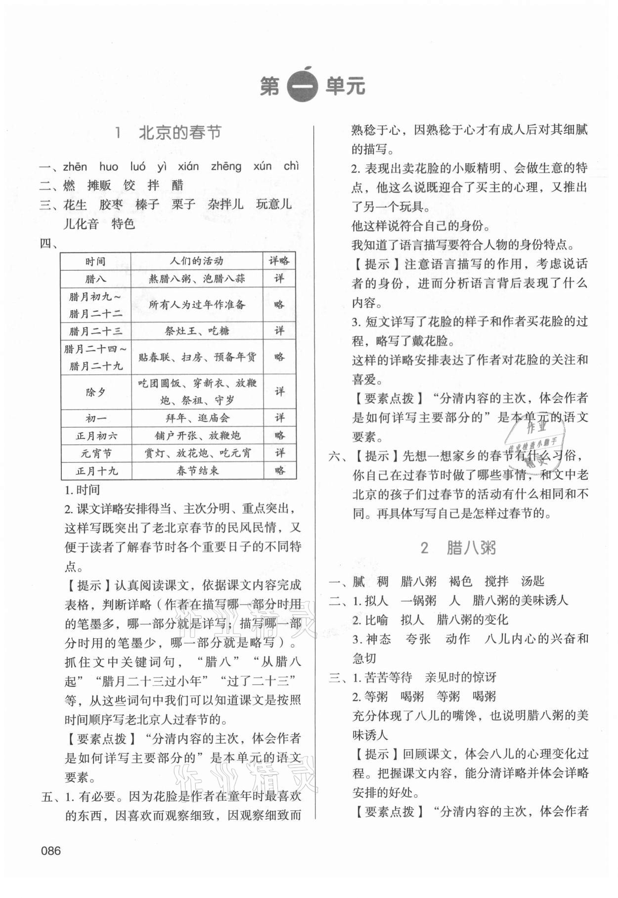 2021年我愛寫作業(yè)六年級語文下冊人教版 參考答案第1頁