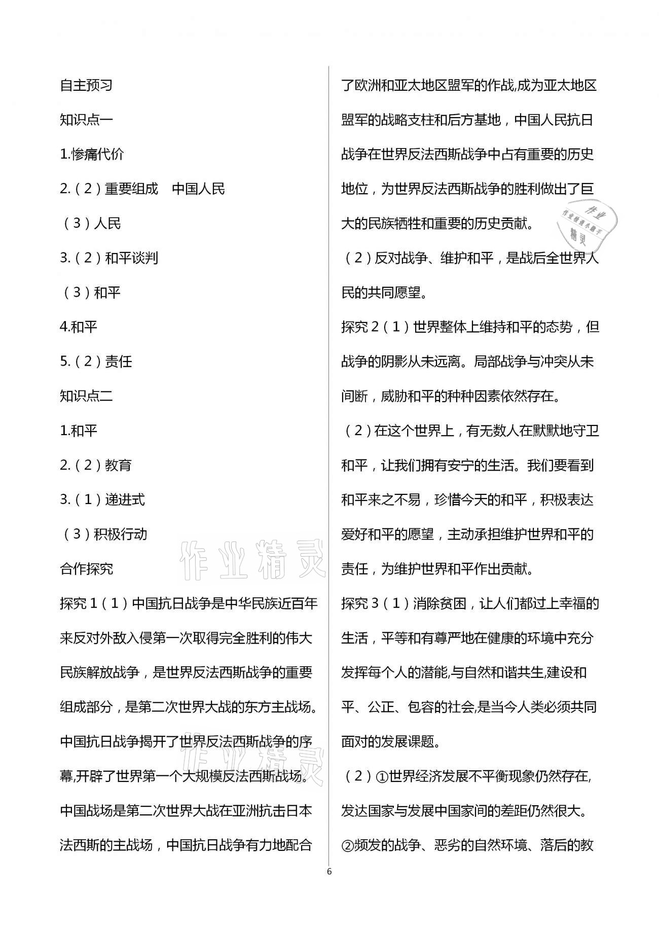 2021年人教金學(xué)典同步解析與測(cè)評(píng)九年級(jí)道德與法治下冊(cè)人教版重慶專版 第6頁(yè)