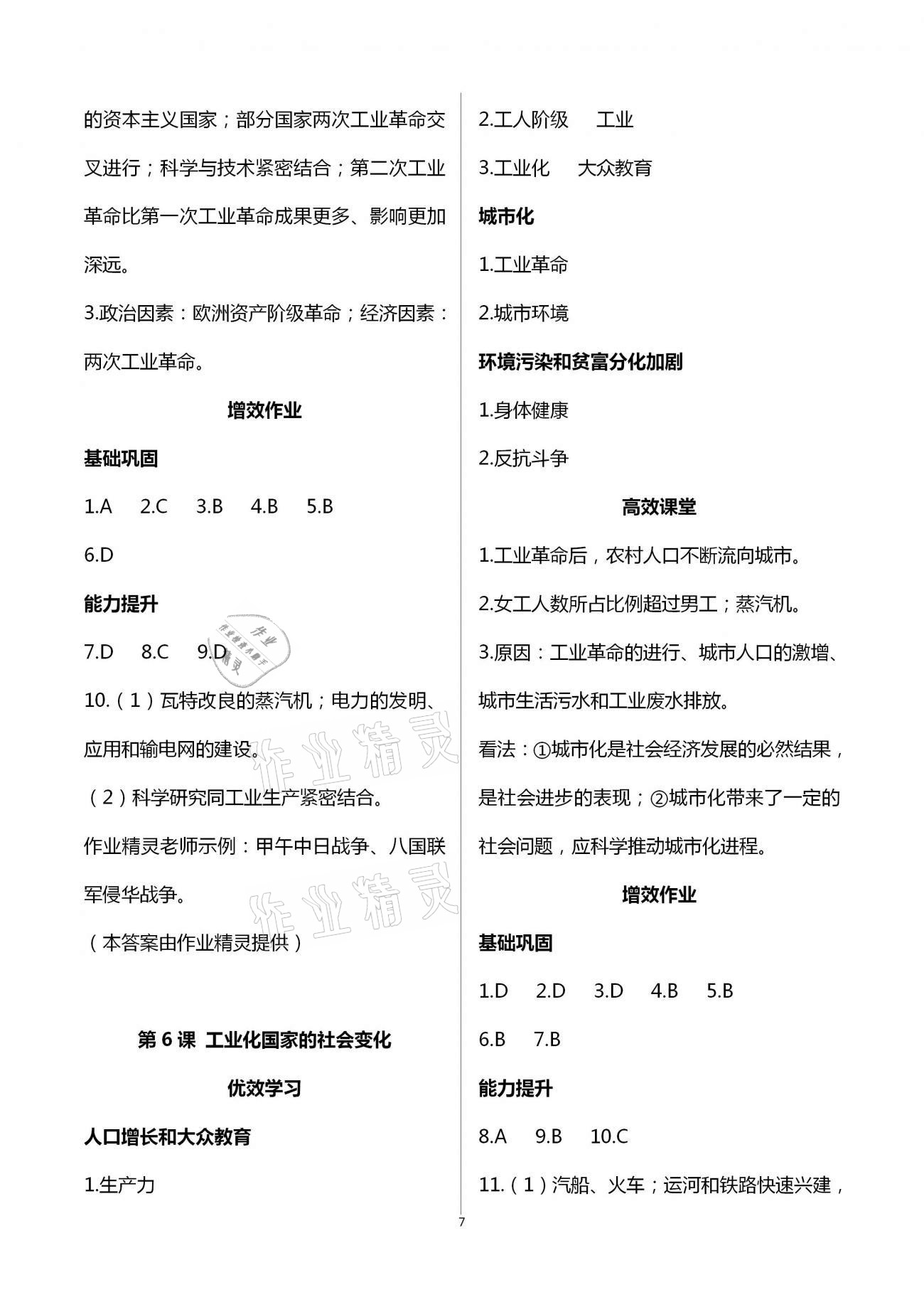 2021年人教金學(xué)典同步解析與測(cè)評(píng)九年級(jí)世界歷史下冊(cè)人教版重慶專版 第7頁(yè)