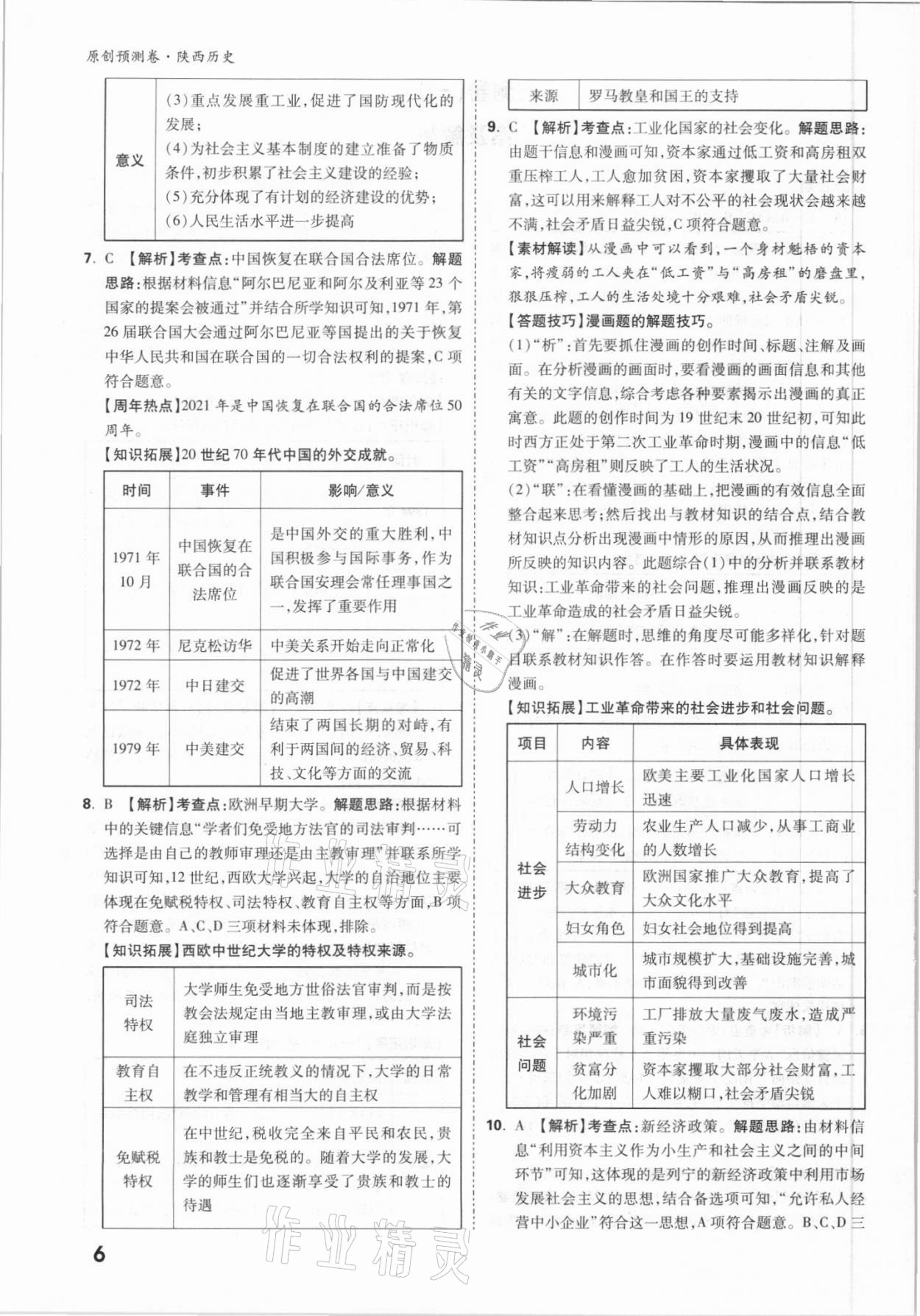 2021年萬(wàn)唯中考原創(chuàng)預(yù)測(cè)卷歷史陜西專版 參考答案第6頁(yè)