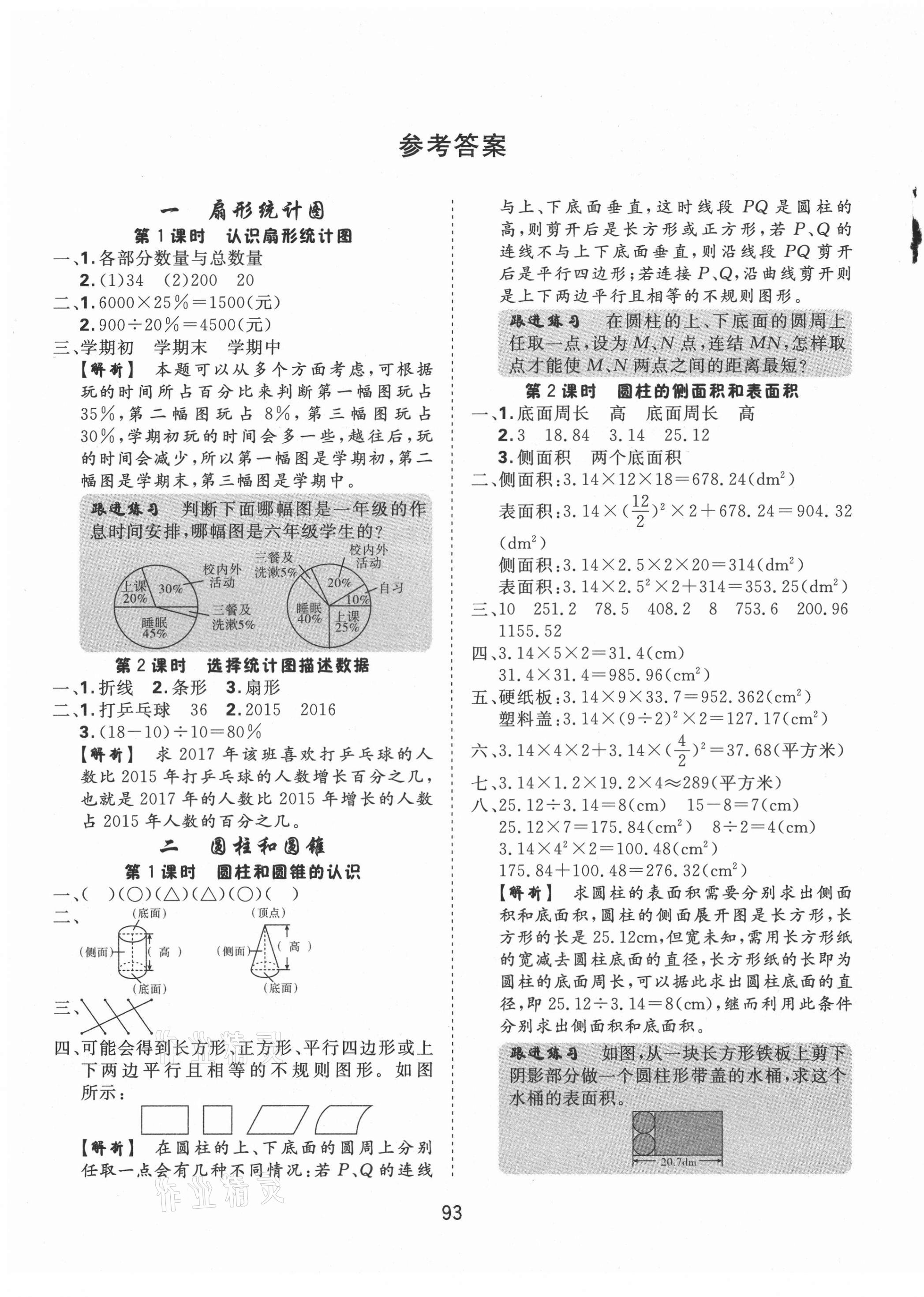 2021年天天好練習(xí)六年級數(shù)學(xué)下冊蘇教版 參考答案第1頁