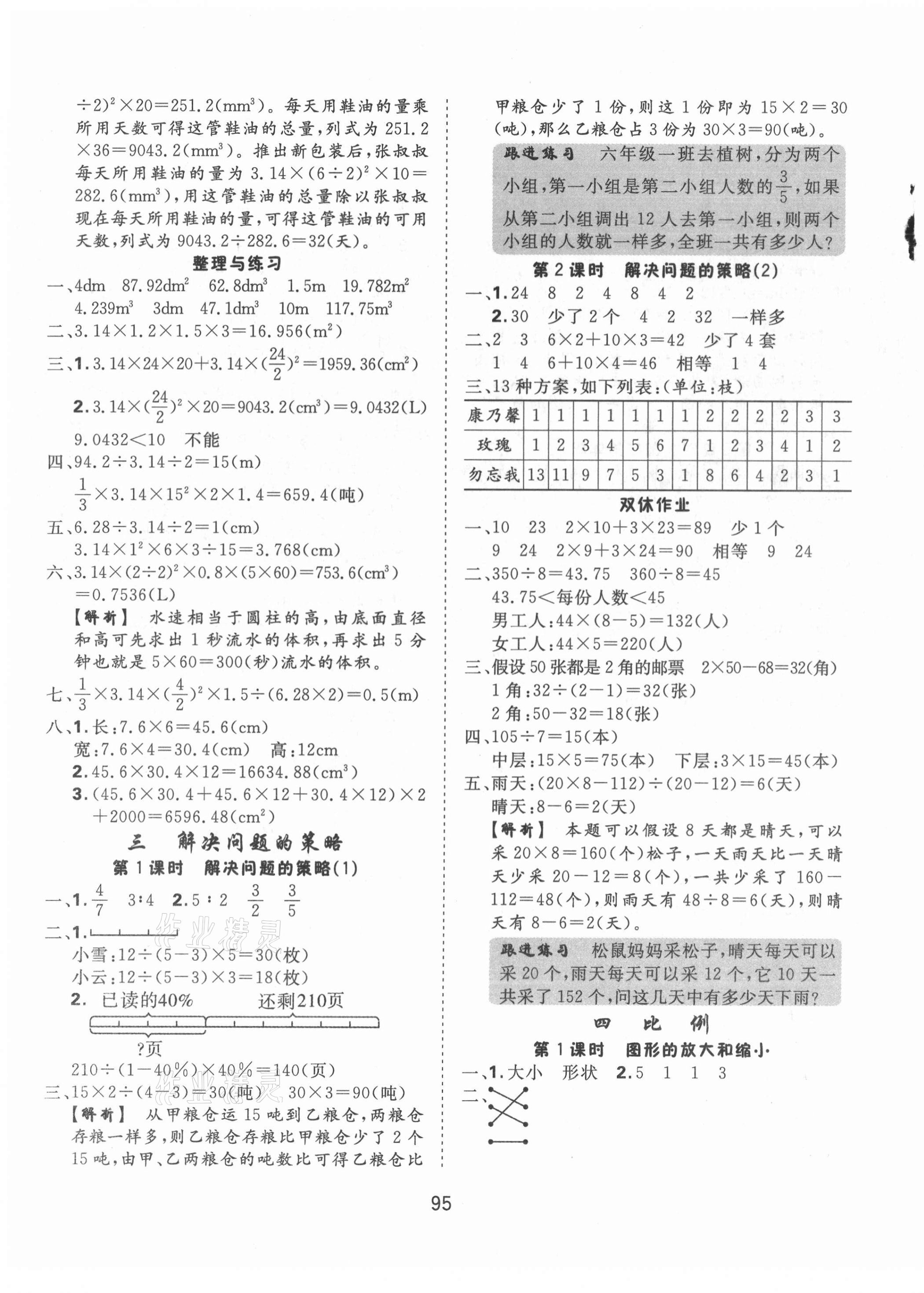 2021年天天好練習(xí)六年級(jí)數(shù)學(xué)下冊(cè)蘇教版 參考答案第3頁(yè)