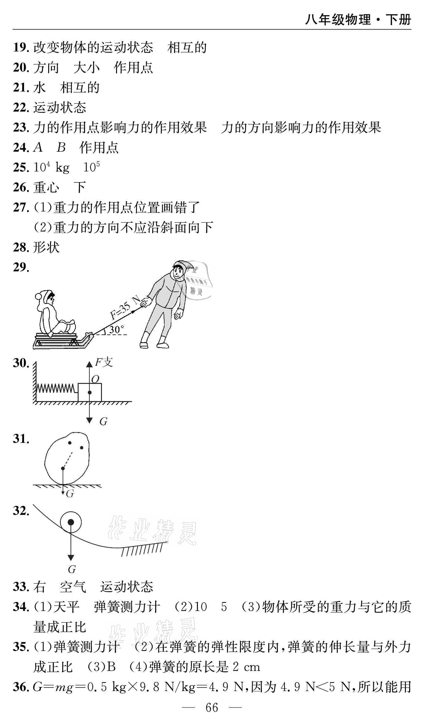 2021年智慧課堂密卷100分單元過關檢測八年級物理下冊人教版 參考答案第2頁