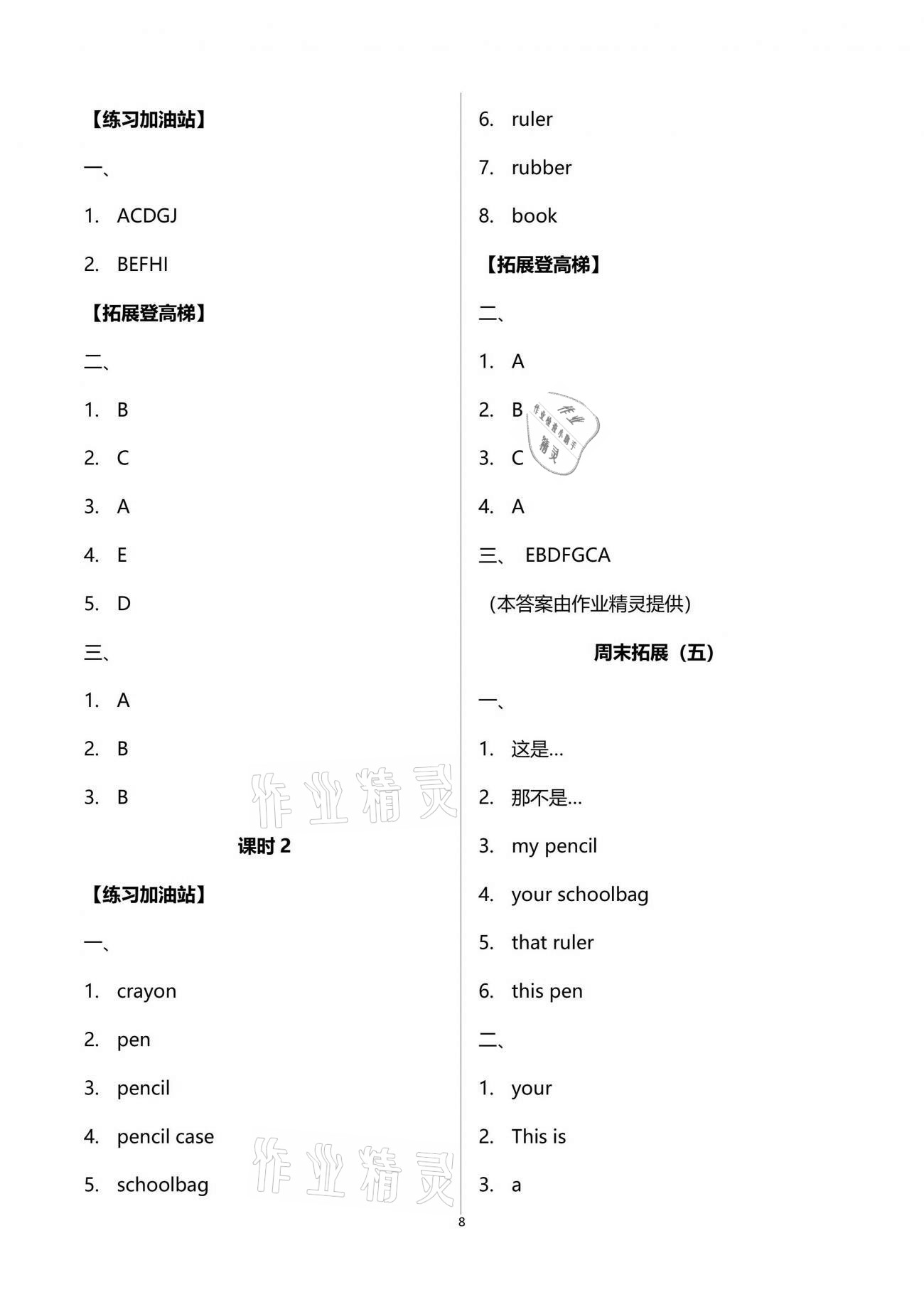 2021年陽(yáng)光互動(dòng)綠色成長(zhǎng)空間三年級(jí)英語(yǔ)下冊(cè)譯林版 第8頁(yè)