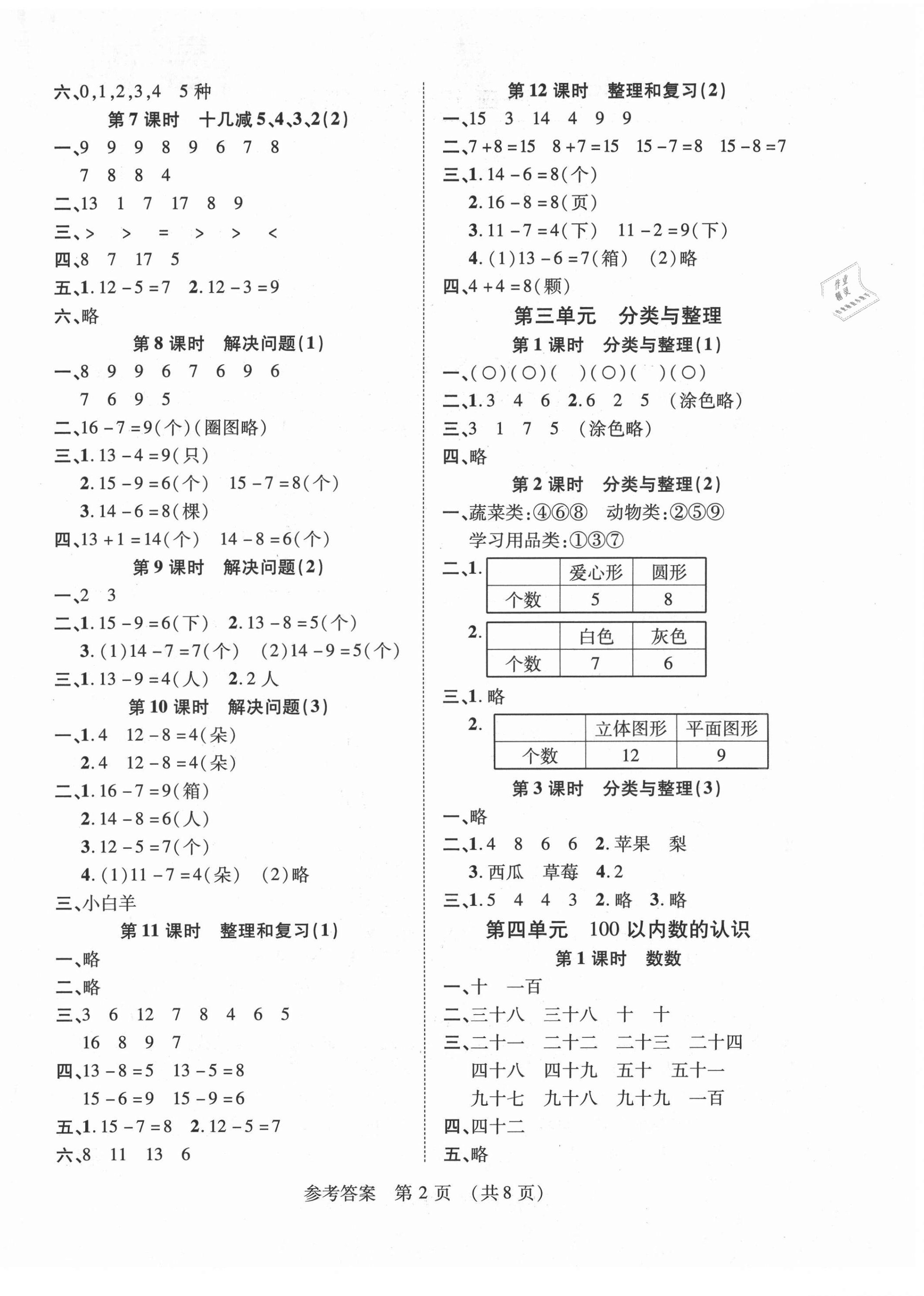 2021年同步慧练一年级数学下册人教版 第2页
