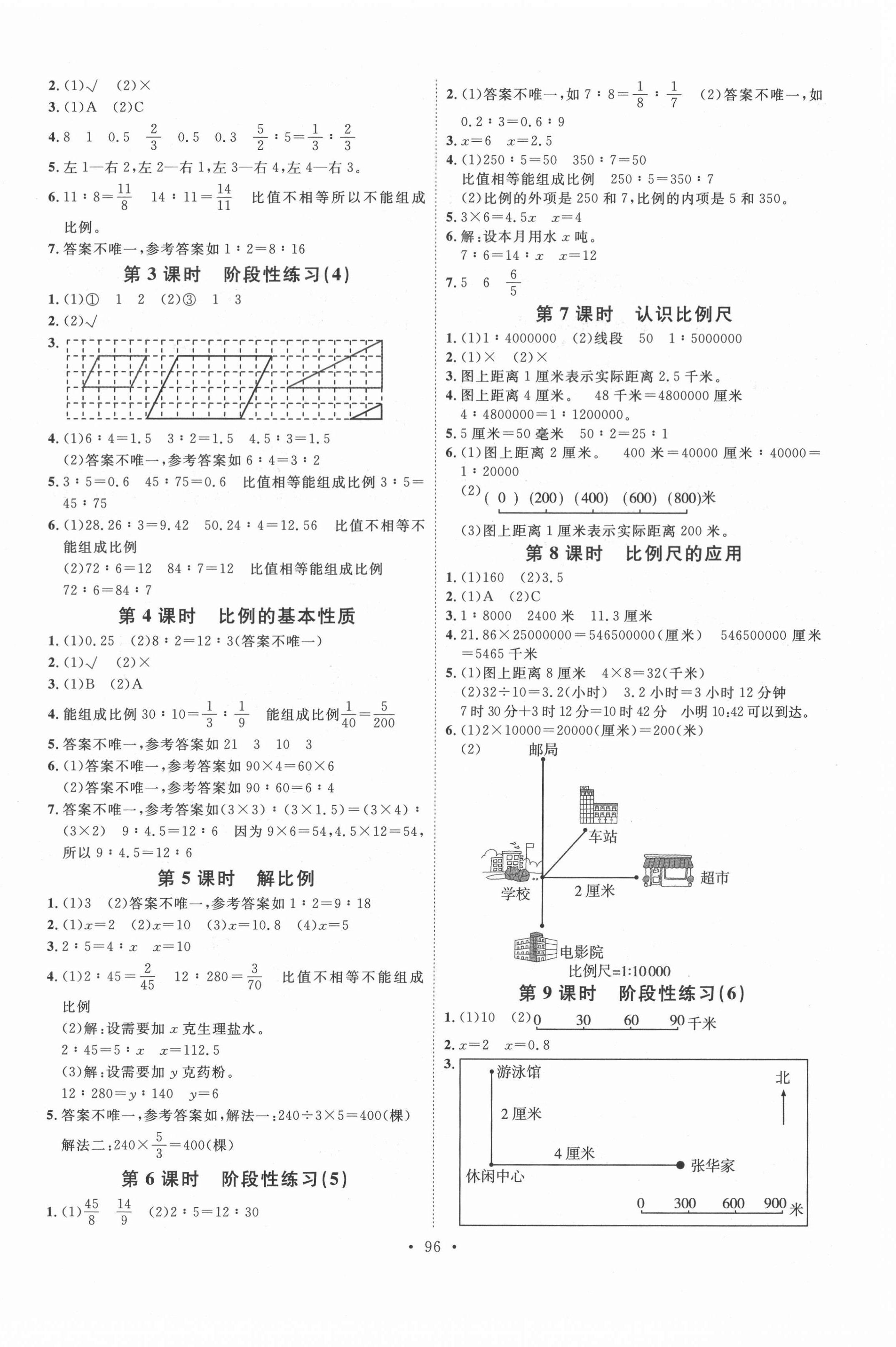 2021年每時每刻快樂優(yōu)加作業(yè)本六年級數(shù)學下冊蘇教版 參考答案第4頁