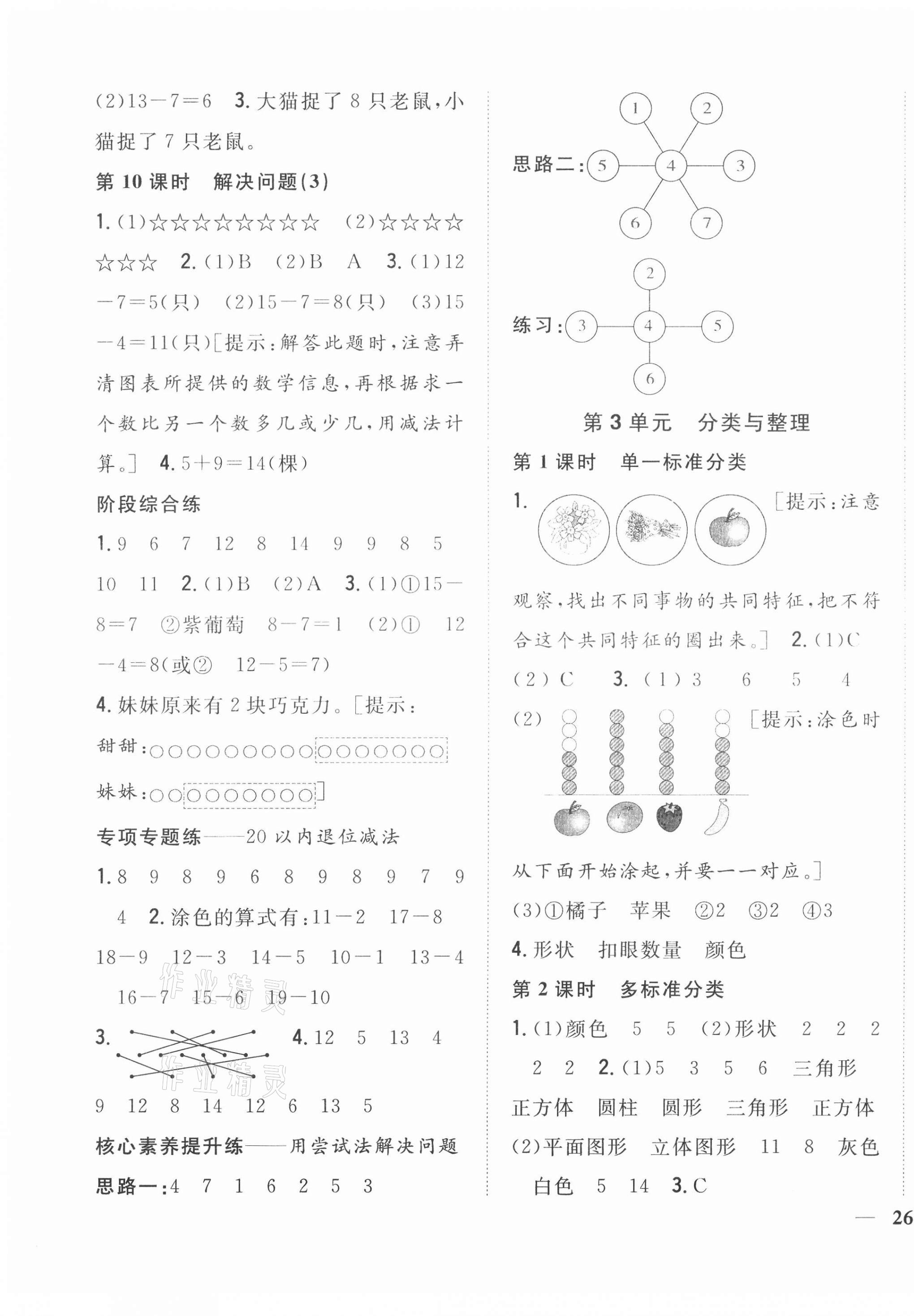 2021年全科王同步课时练习一年级数学下册人教版福建专版 第3页