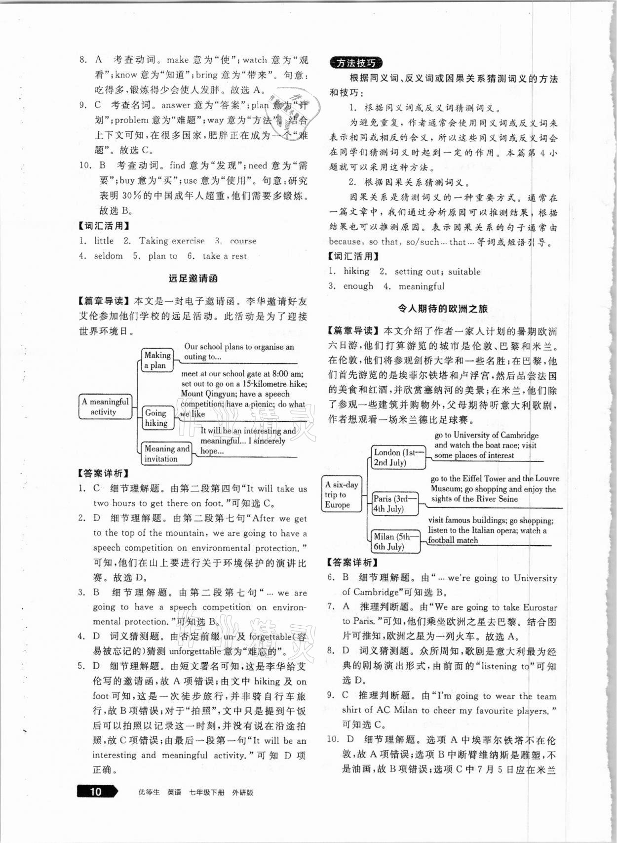 2021年練就優(yōu)等生七年級(jí)英語(yǔ)下冊(cè)外研版 參考答案第10頁(yè)