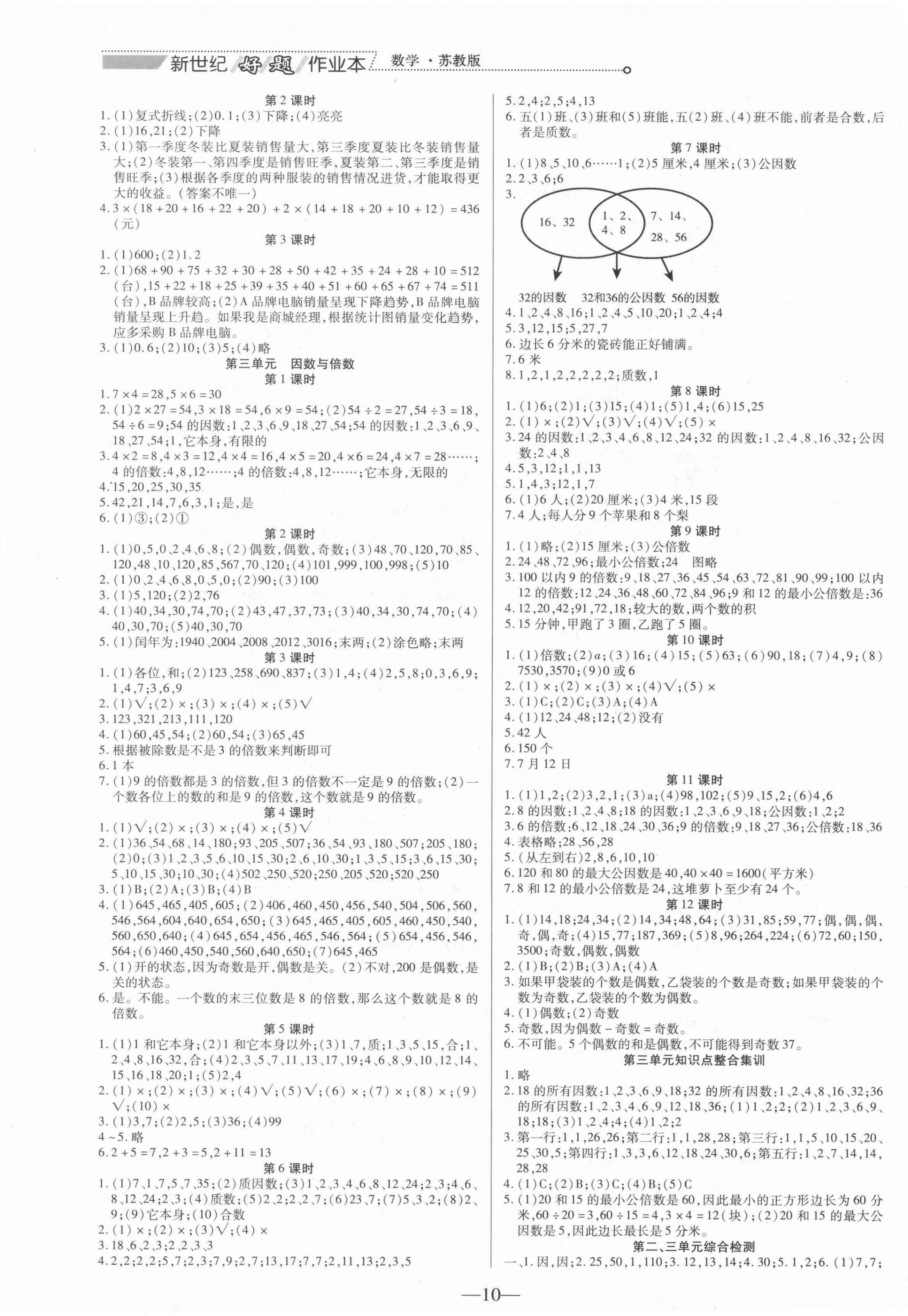 2021年新世纪好题作业本五年级数学下册苏教版 第2页