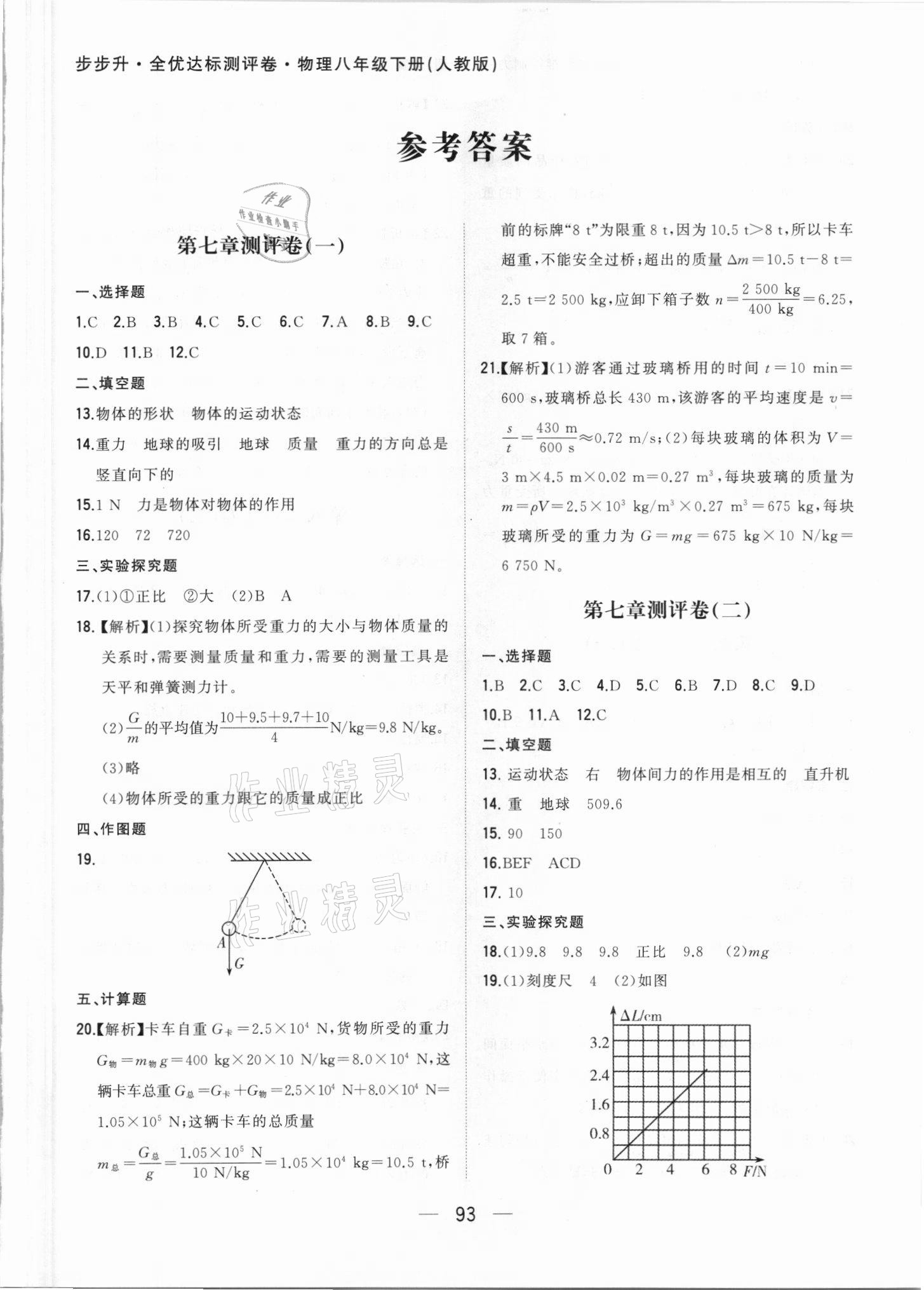 2021年步步升全優(yōu)達標測評卷八年級物理下冊人教版 第1頁