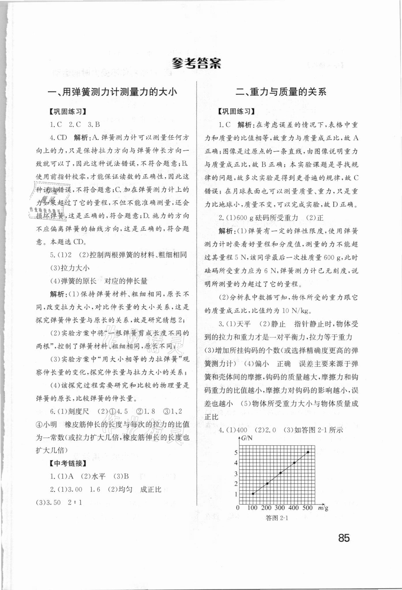 2021年學生實驗報告冊八年級物理下冊教科版中國地圖出版社 第1頁