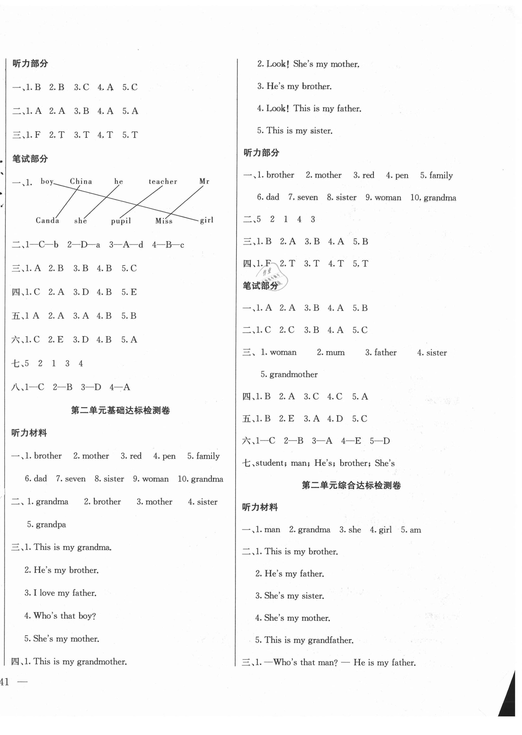 2021年同步檢測(cè)卷三年級(jí)英語(yǔ)下冊(cè)人教版 第2頁(yè)