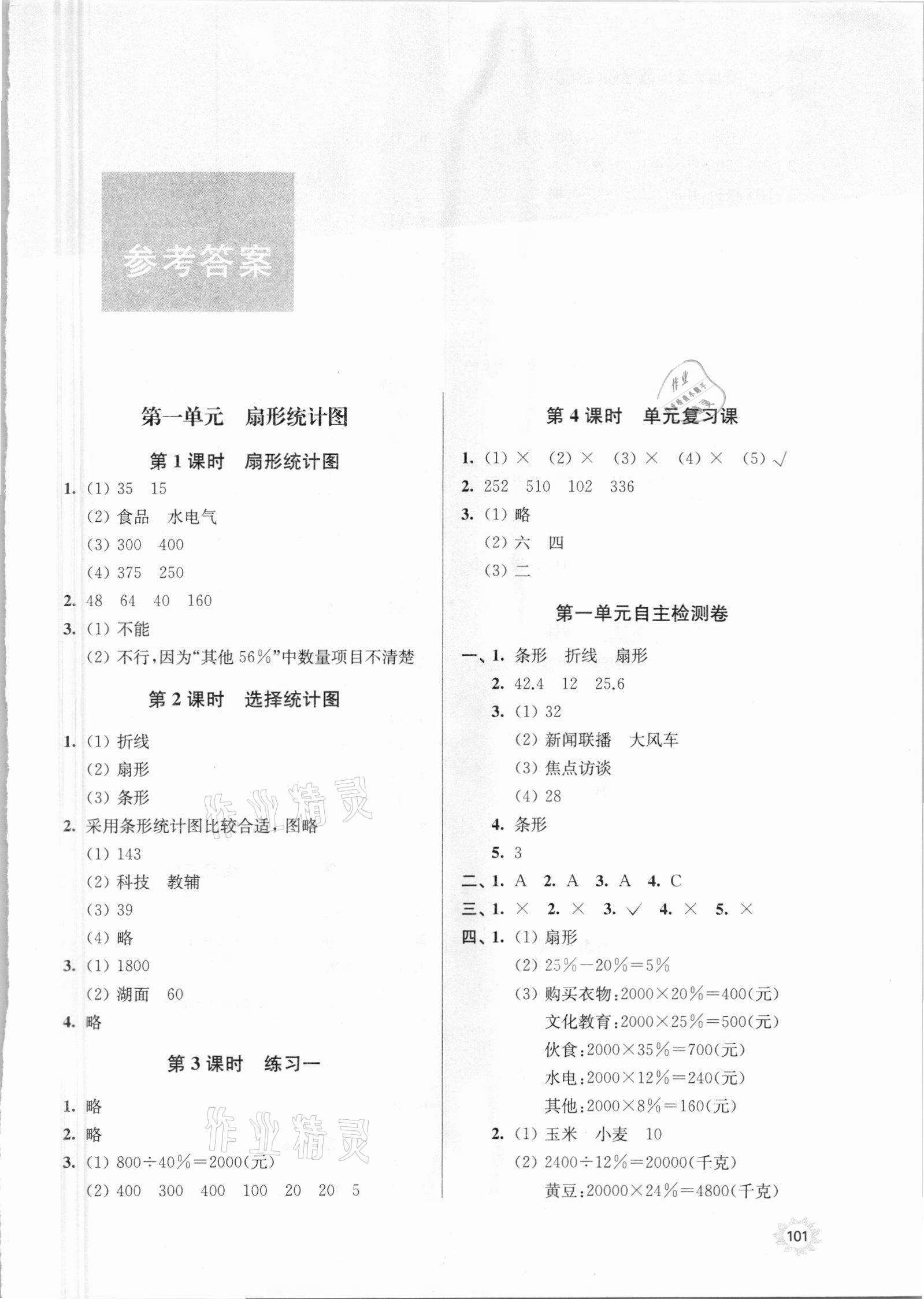 2021年課時天天練六年級數(shù)學下冊蘇教版 第1頁