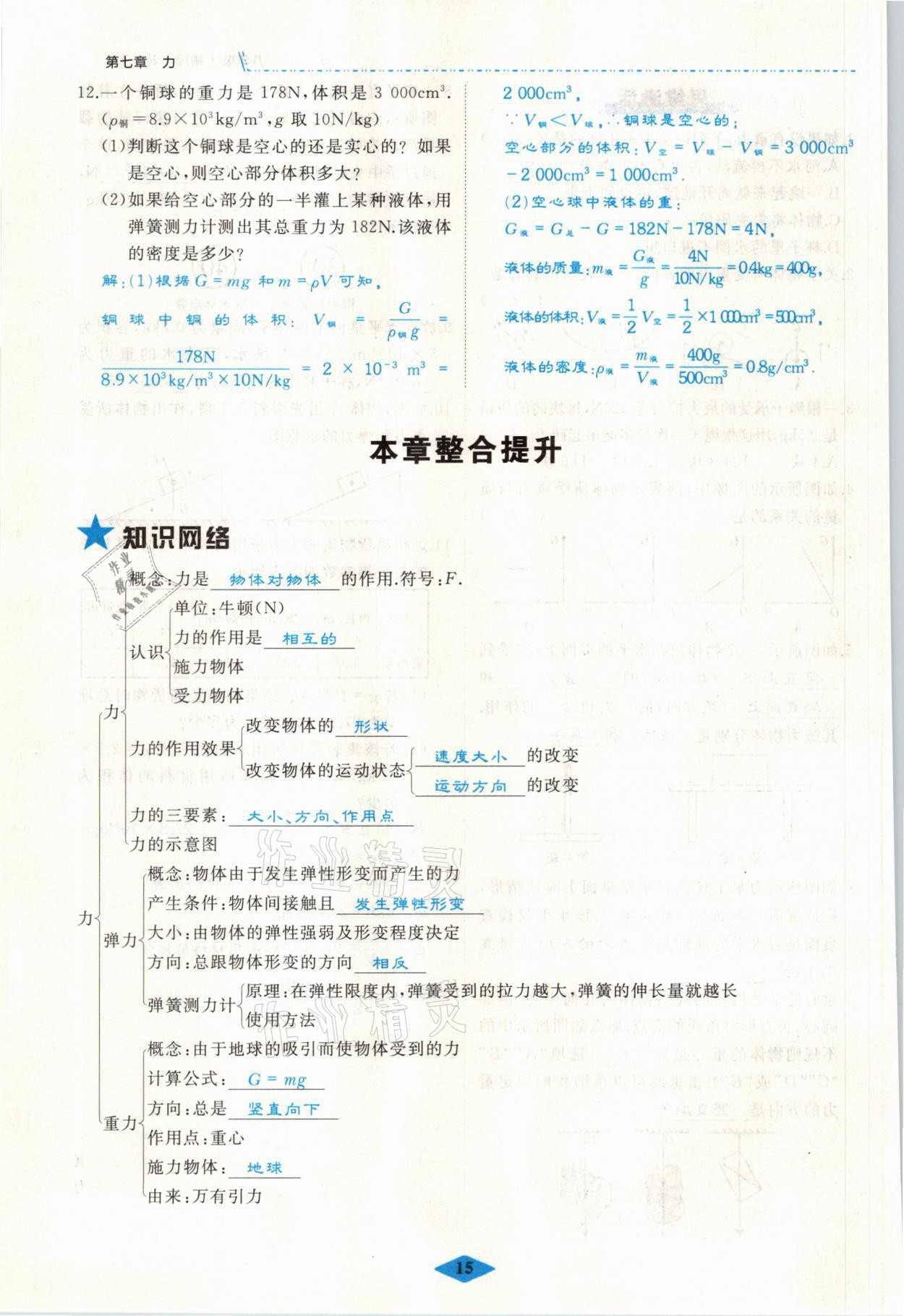 2021年名校一號夢啟課堂八年級物理下冊人教版 參考答案第15頁