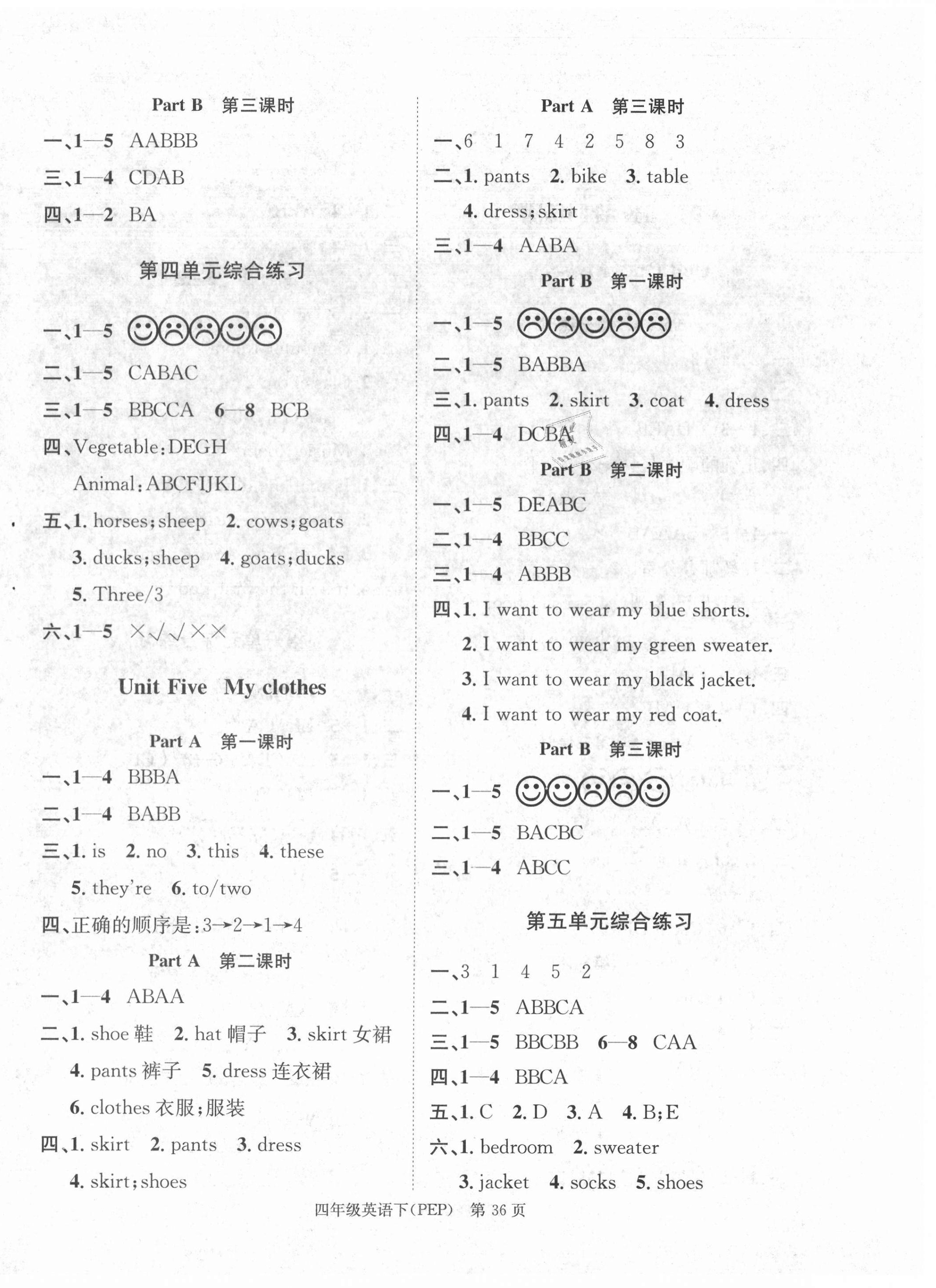 2021年國(guó)華圖書(shū)學(xué)業(yè)測(cè)評(píng)四年級(jí)英語(yǔ)下冊(cè)人教PEP版 第4頁(yè)